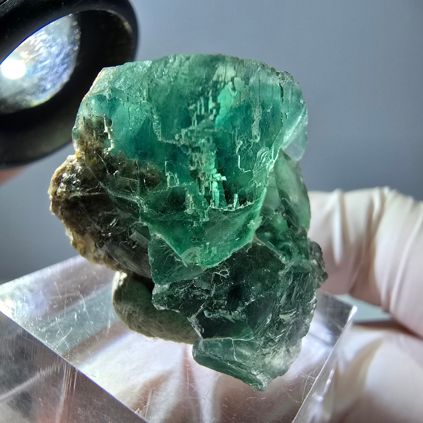 Spécimen de cube de fluorite fantôme, vert parqueté Okorusu, Namibie 27*20*19mm