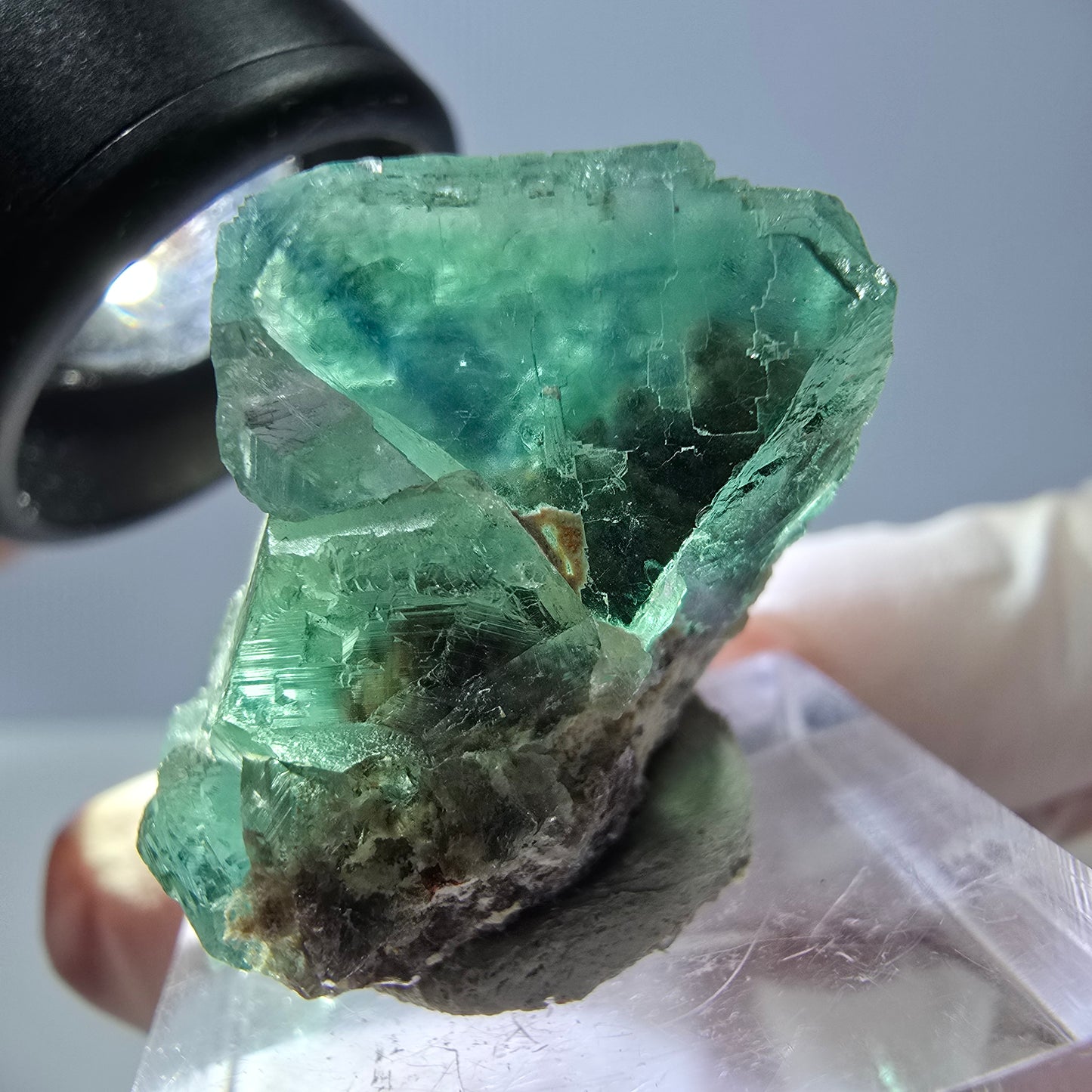 Spécimen de cube de fluorite fantôme, vert parqueté Okorusu, Namibie 27*20*19mm