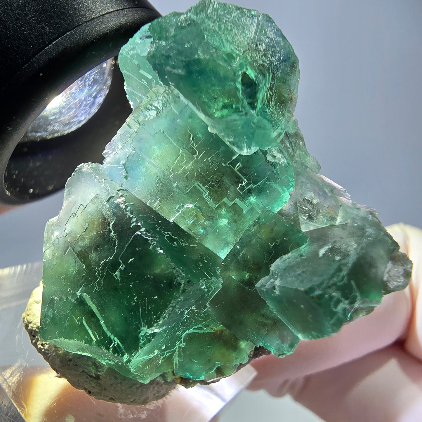 Spécimen de cube de fluorite fantôme, vert parqueté Okorusu, Namibie 39*31*16 mm
