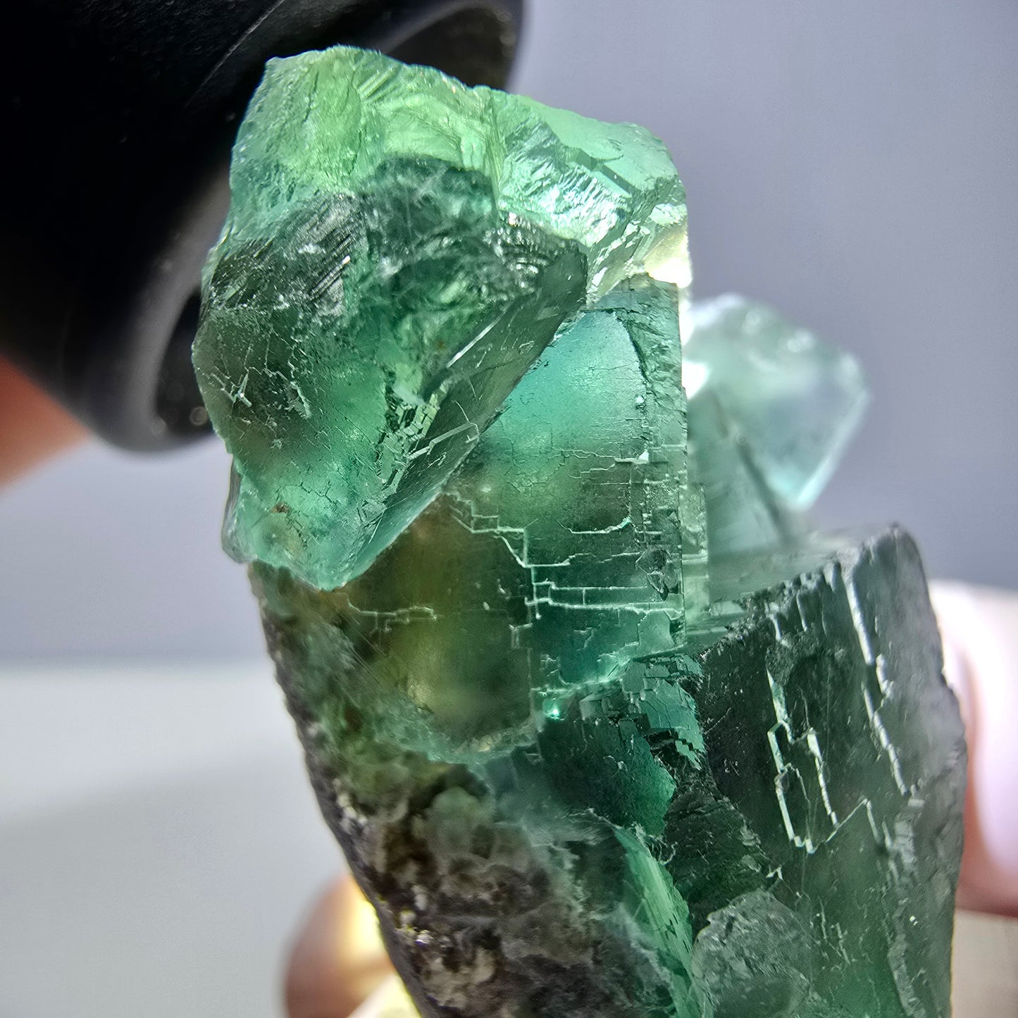 Spécimen de cube de fluorite fantôme, vert parqueté Okorusu, Namibie 39*31*16 mm