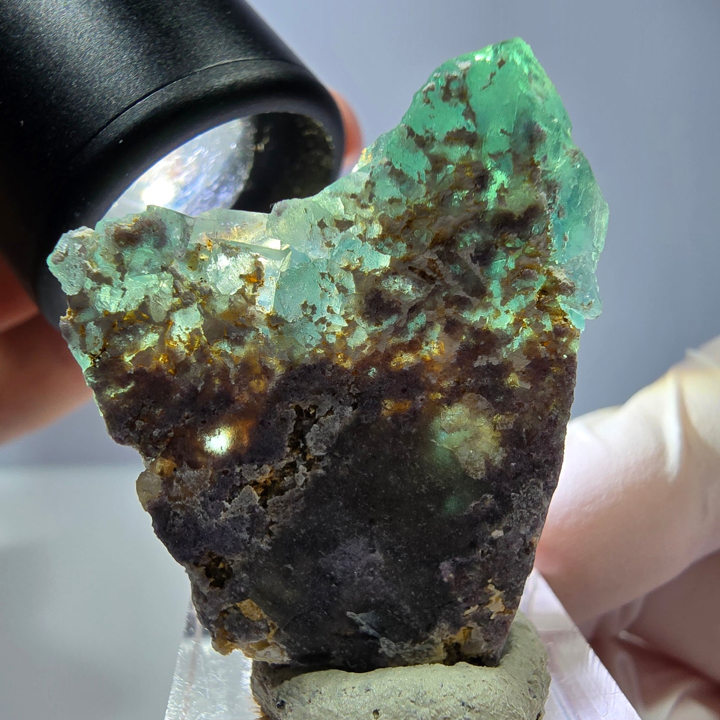 Spécimen de cube de fluorite fantôme, vert parqueté Okorusu, Namibie 39*31*16 mm