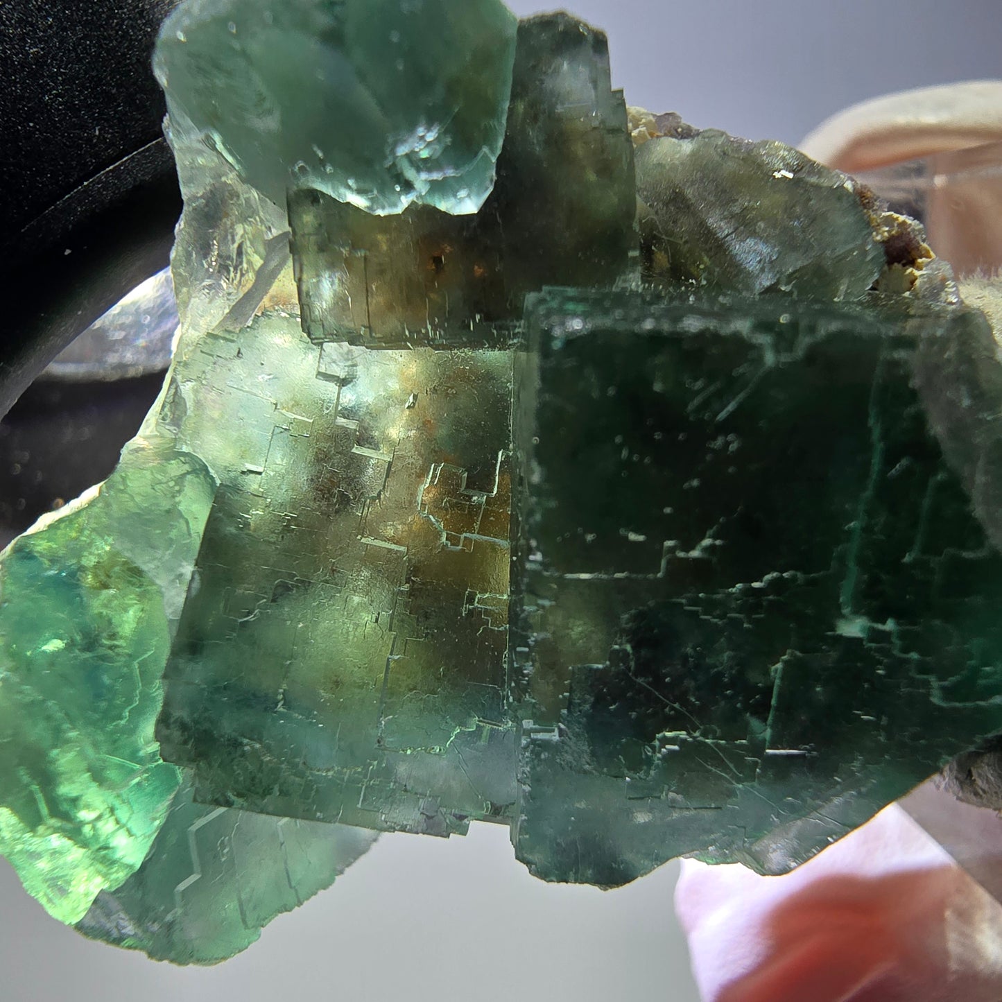 Spécimen de cube de fluorite fantôme, vert parqueté Okorusu, Namibie 39*31*16 mm