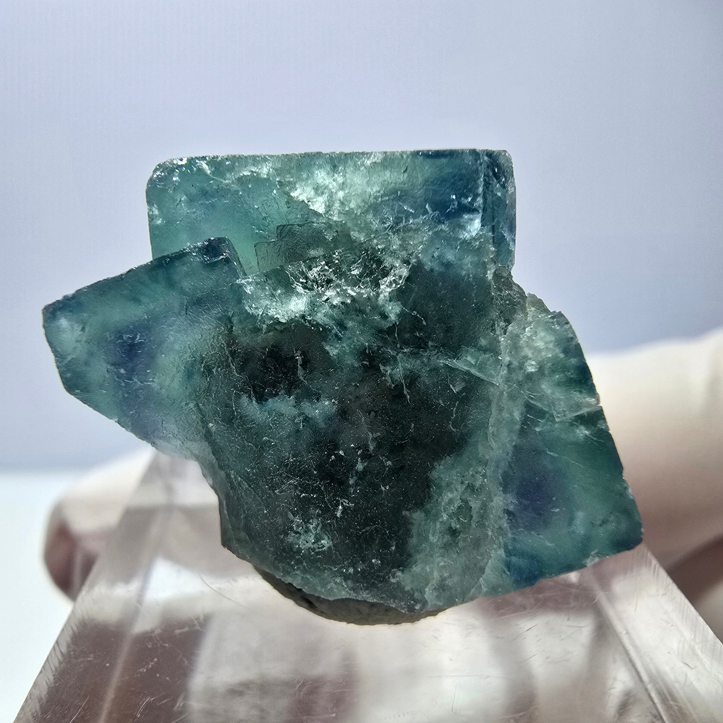 Spécimen de cube de fluorite fantôme, vert parqueté Okorusu, Namibie 22*20*20mm