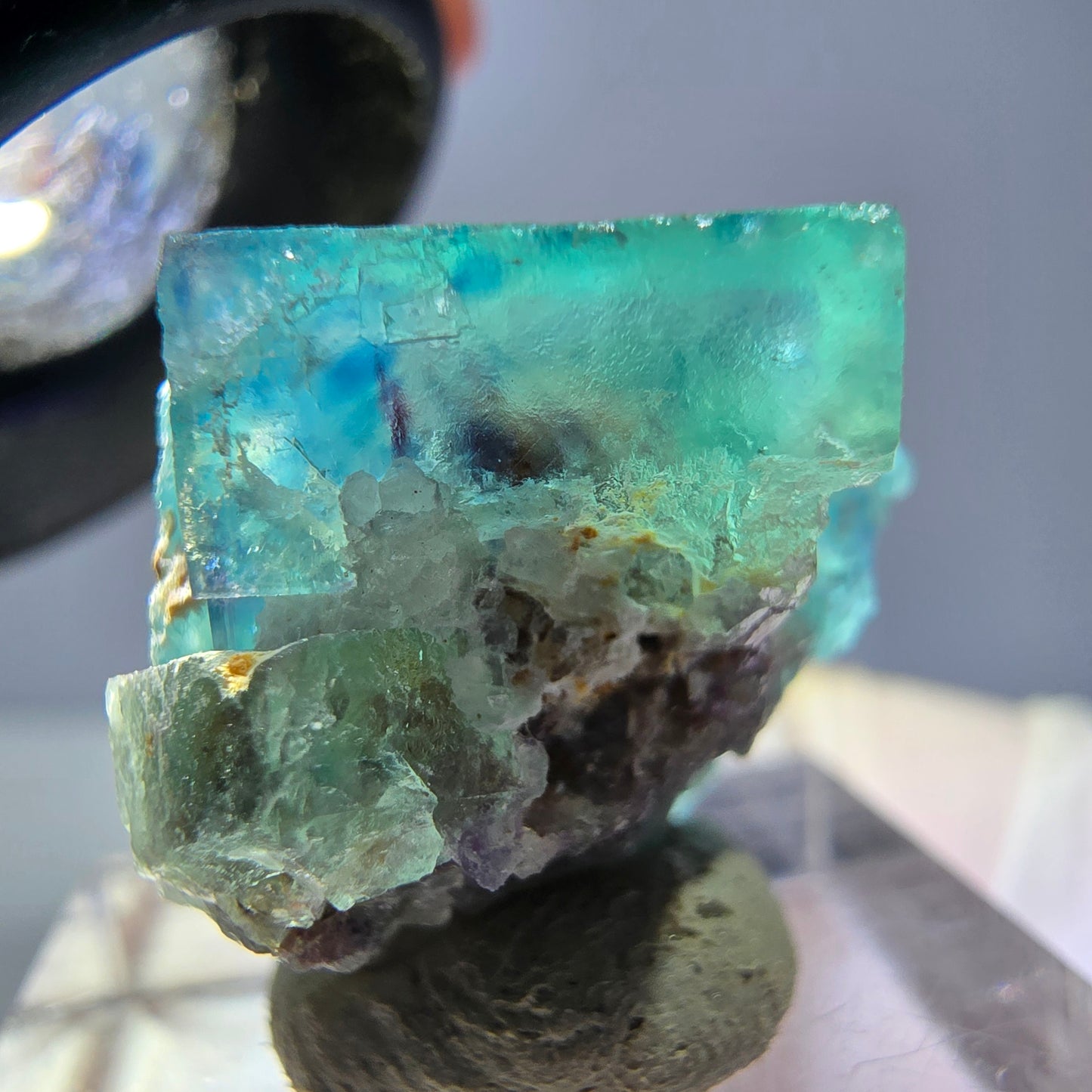 Spécimen de cube de fluorite fantôme, vert parqueté Okorusu, Namibie 22*20*20mm