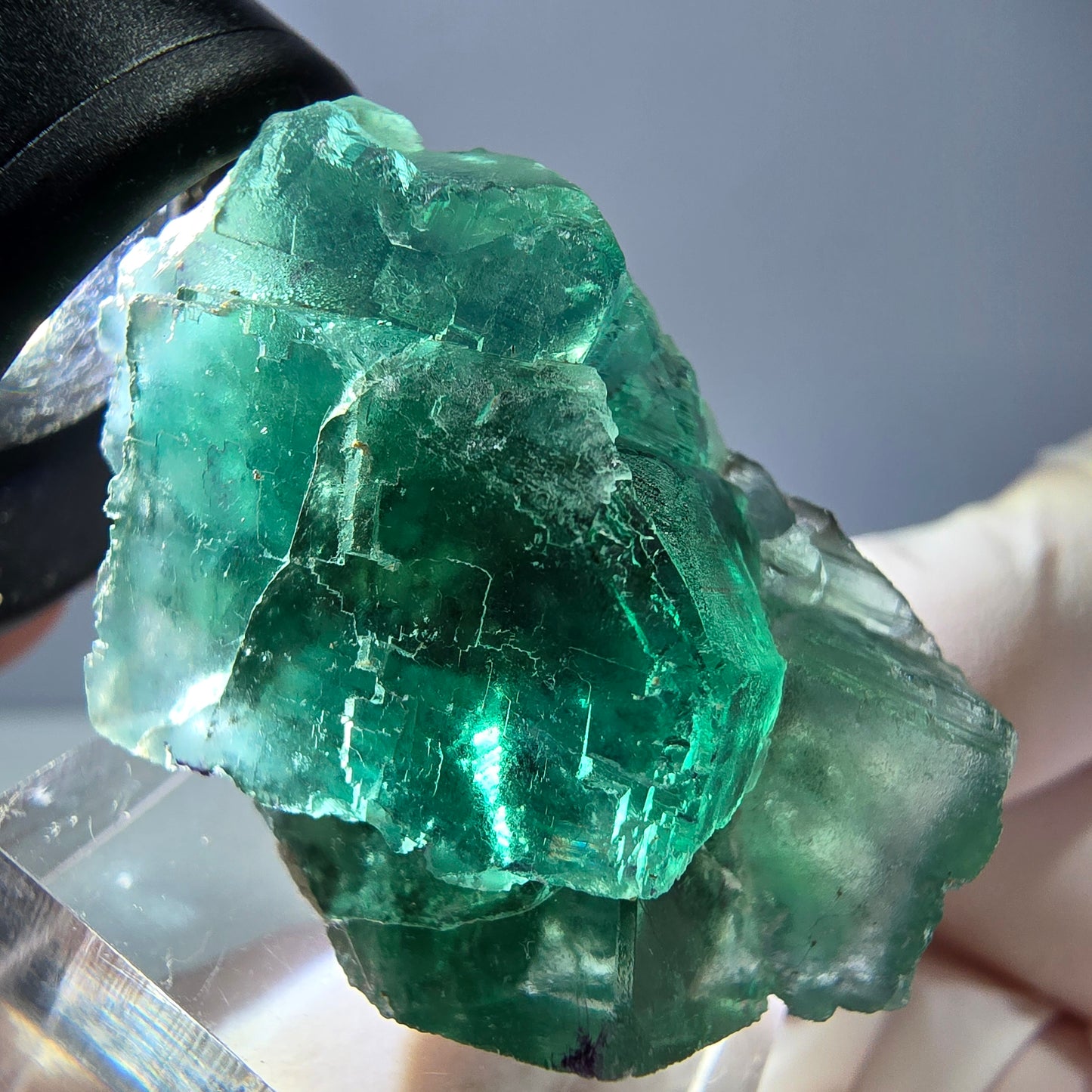 Spécimen de cube de fluorite fantôme, vert parqueté Okorusu, Namibie 39*25*20mm