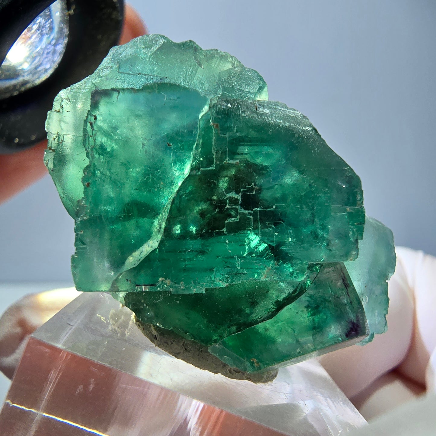 Spécimen de cube de fluorite fantôme, vert parqueté Okorusu, Namibie 39*25*20mm