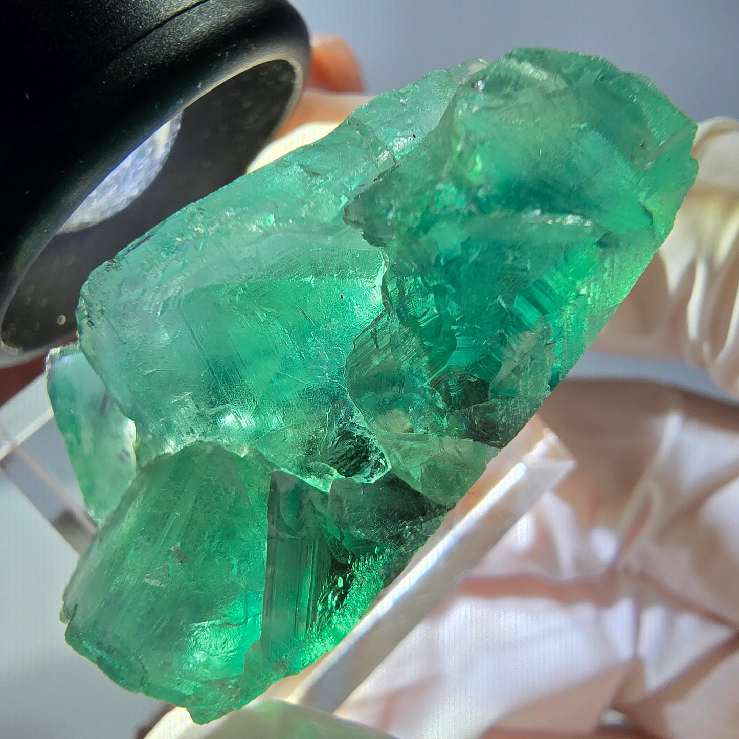 Spécimen de cube de fluorite fantôme, vert parqueté Okorusu, Namibie 39*25*20mm