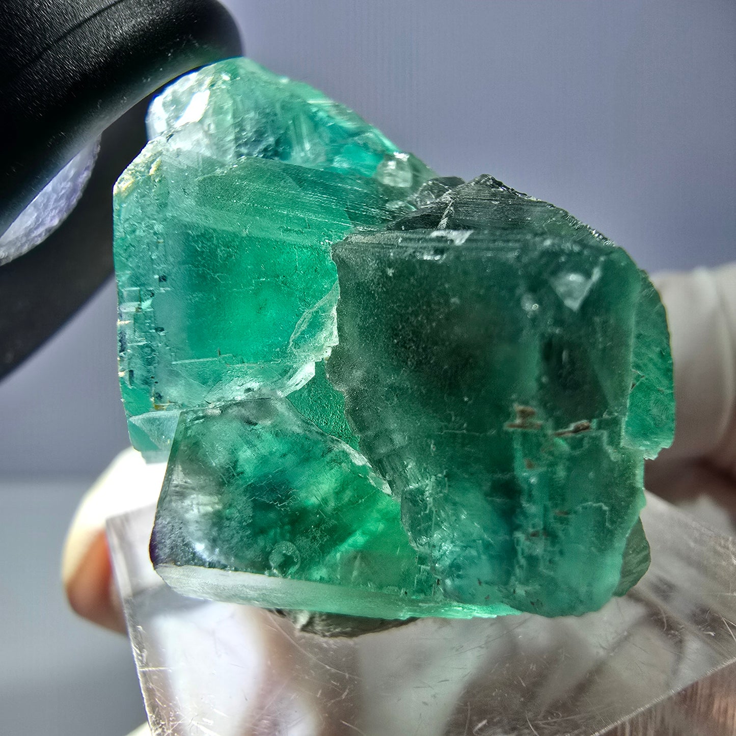Spécimen de cube de fluorite fantôme, vert parqueté Okorusu, Namibie 39*25*20mm