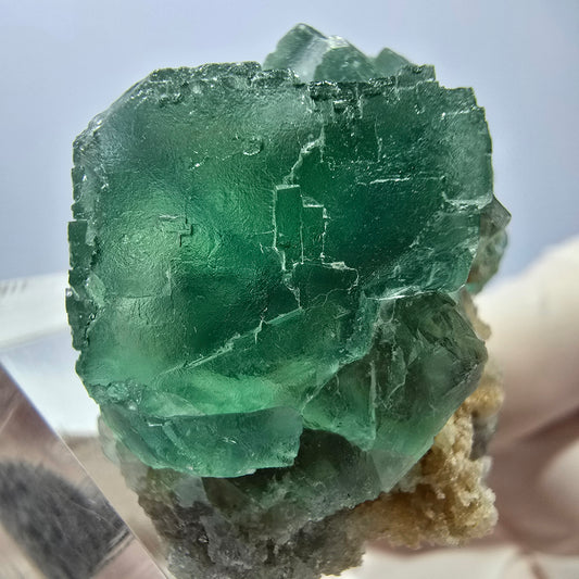 Phantom Fluorit Würfel Stufe, parkettiert grün Okorusu, Namibia 34*34*30mm
