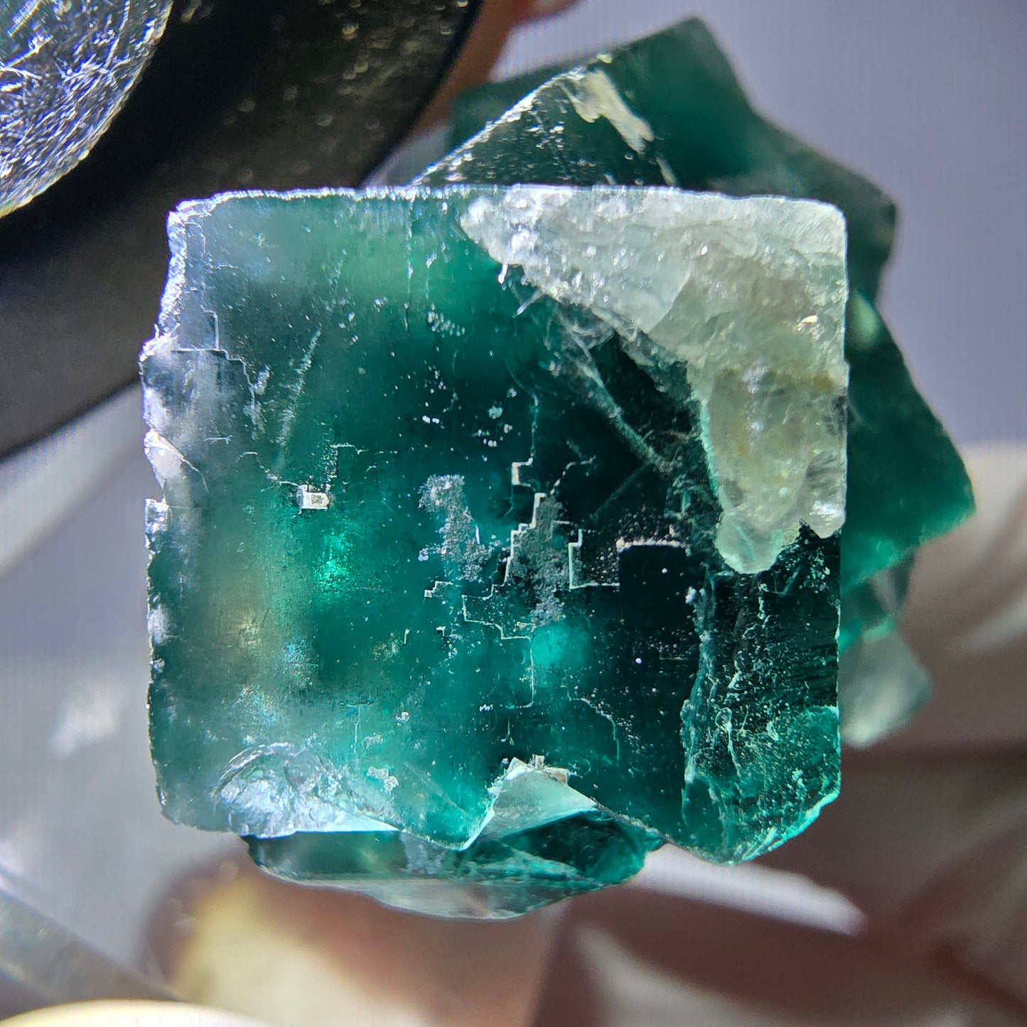 Spécimen de cube de fluorite fantôme, vert parqueté Okorusu, Namibie 40*31*23mm