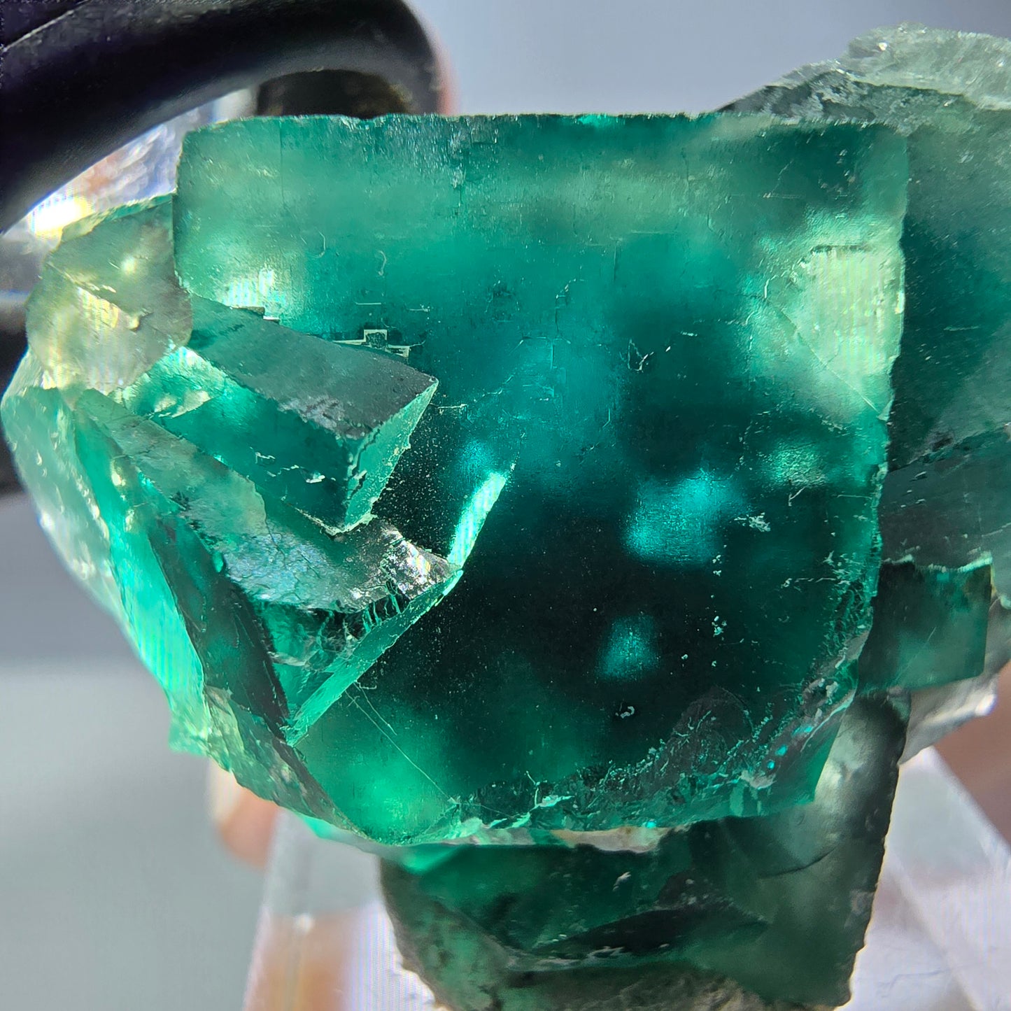Spécimen de cube de fluorite fantôme, vert parqueté Okorusu, Namibie 40*31*23mm