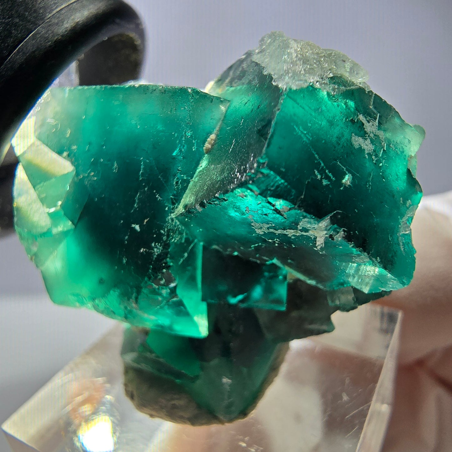 Spécimen de cube de fluorite fantôme, vert parqueté Okorusu, Namibie 40*31*23mm