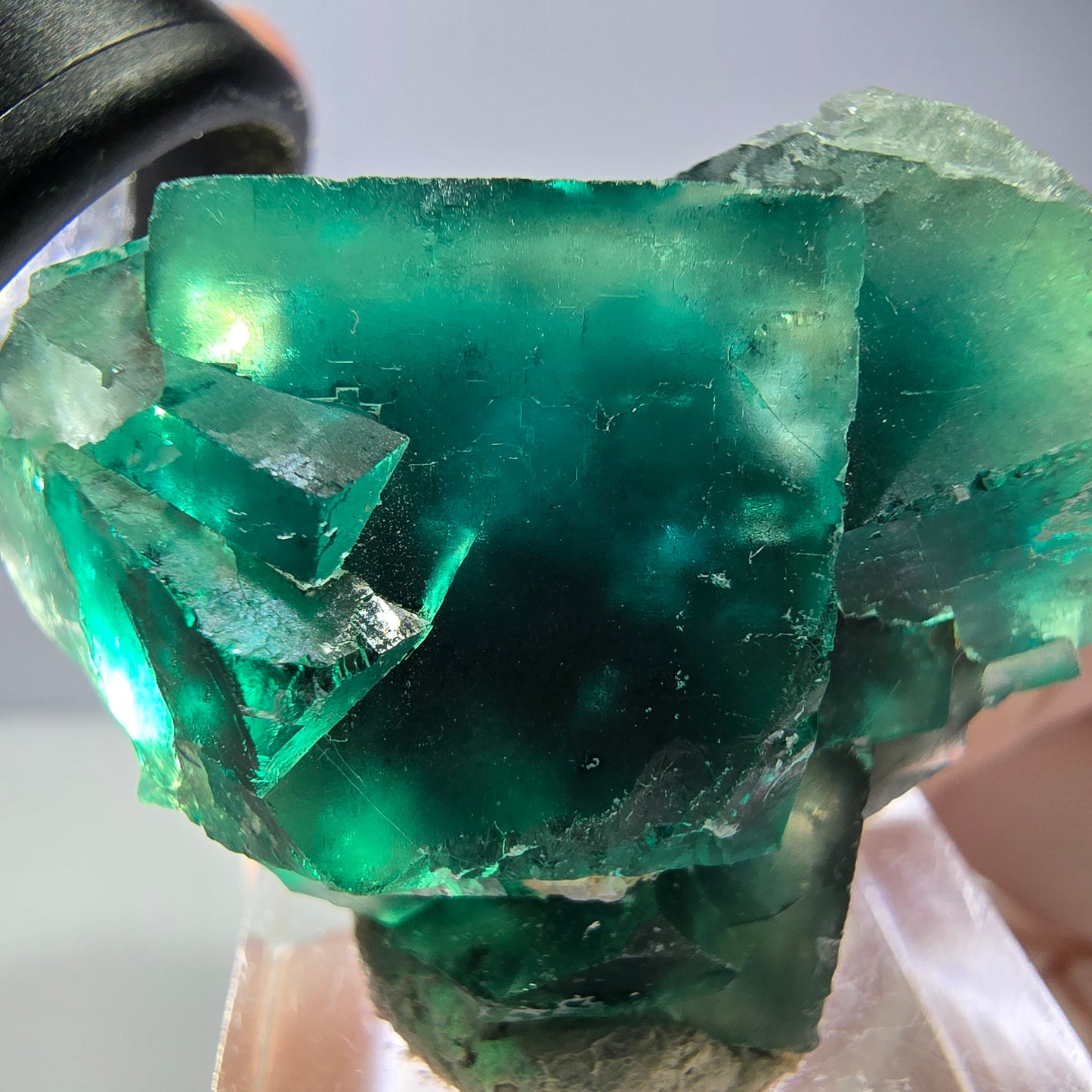 Spécimen de cube de fluorite fantôme, vert parqueté Okorusu, Namibie 40*31*23mm