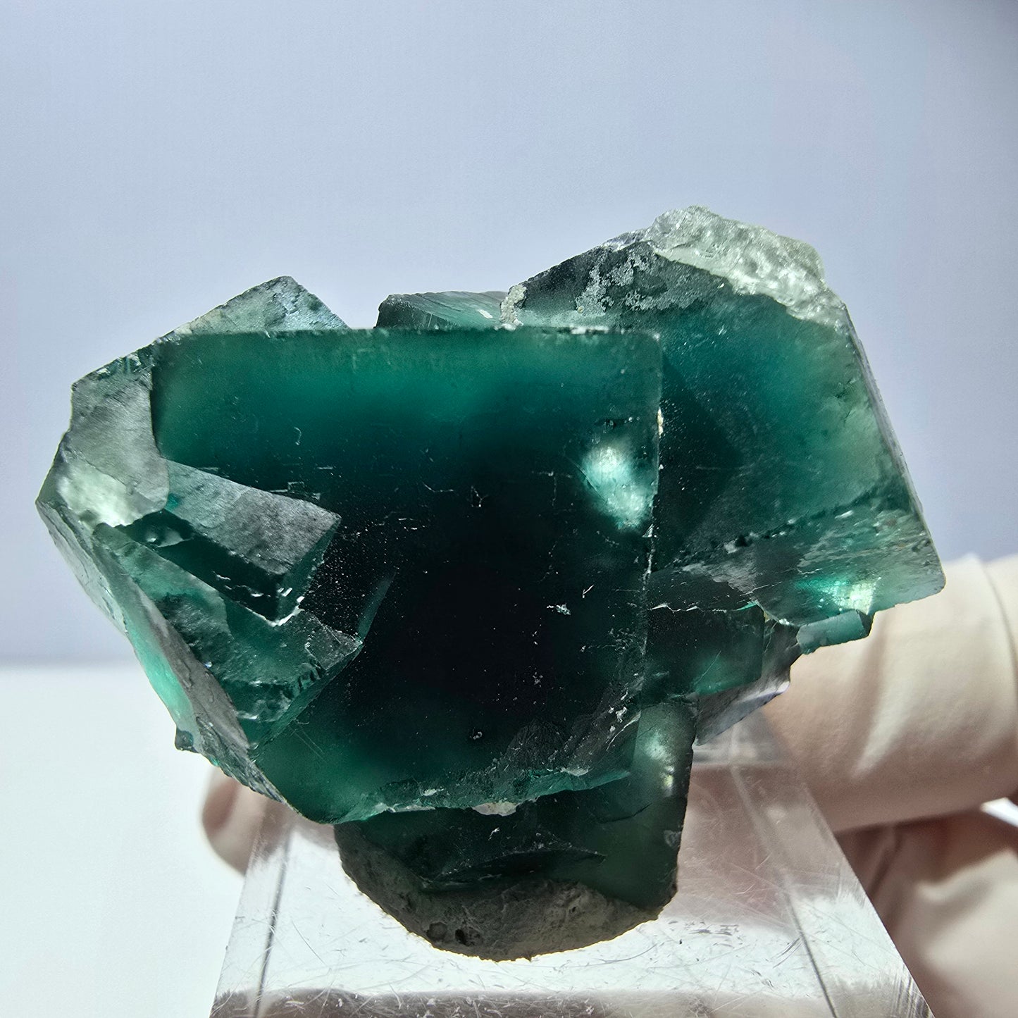 Spécimen de cube de fluorite fantôme, vert parqueté Okorusu, Namibie 40*31*23mm