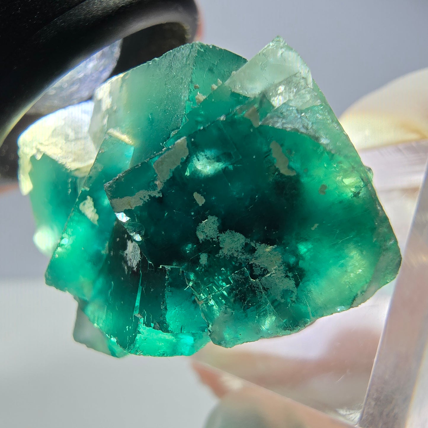 Spécimen de cube de fluorite fantôme, vert parqueté Okorusu, Namibie 40*31*23mm