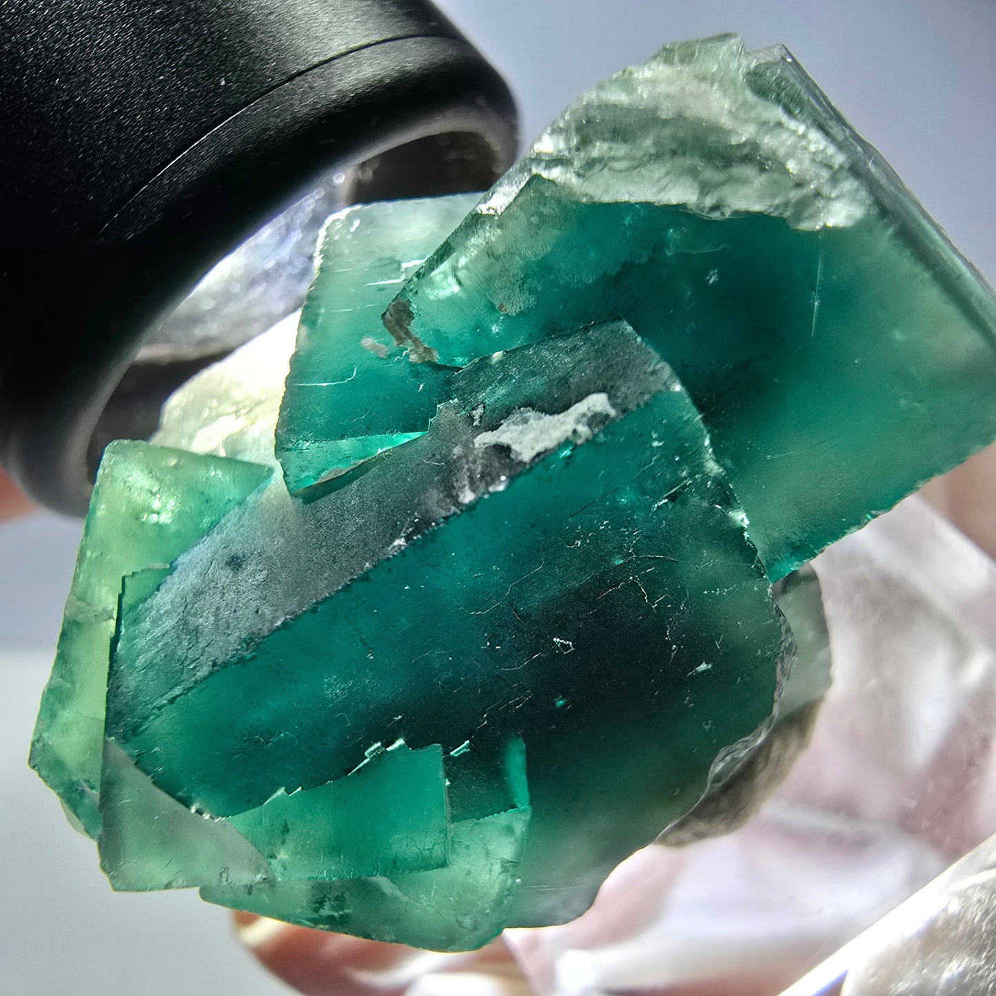 Spécimen de cube de fluorite fantôme, vert parqueté Okorusu, Namibie 40*31*23mm