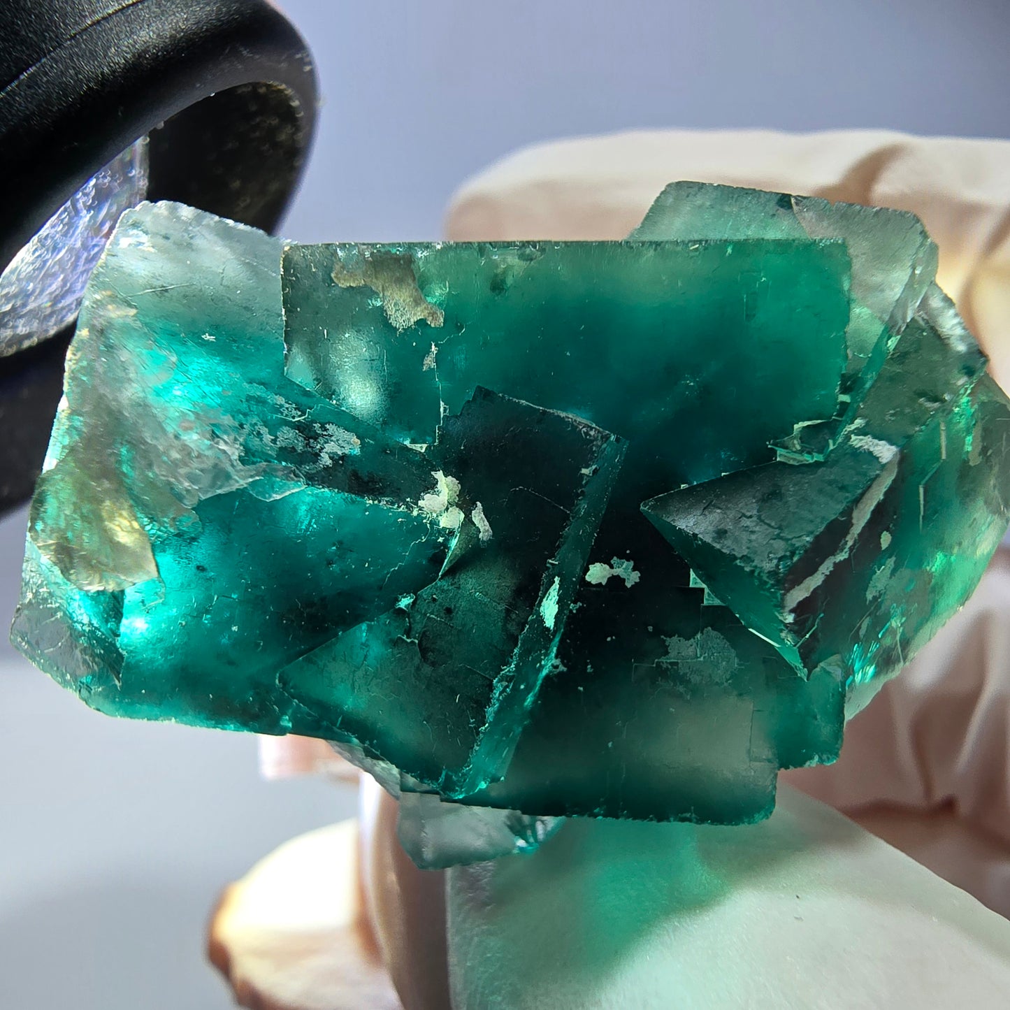 Spécimen de cube de fluorite fantôme, vert parqueté Okorusu, Namibie 40*31*23mm