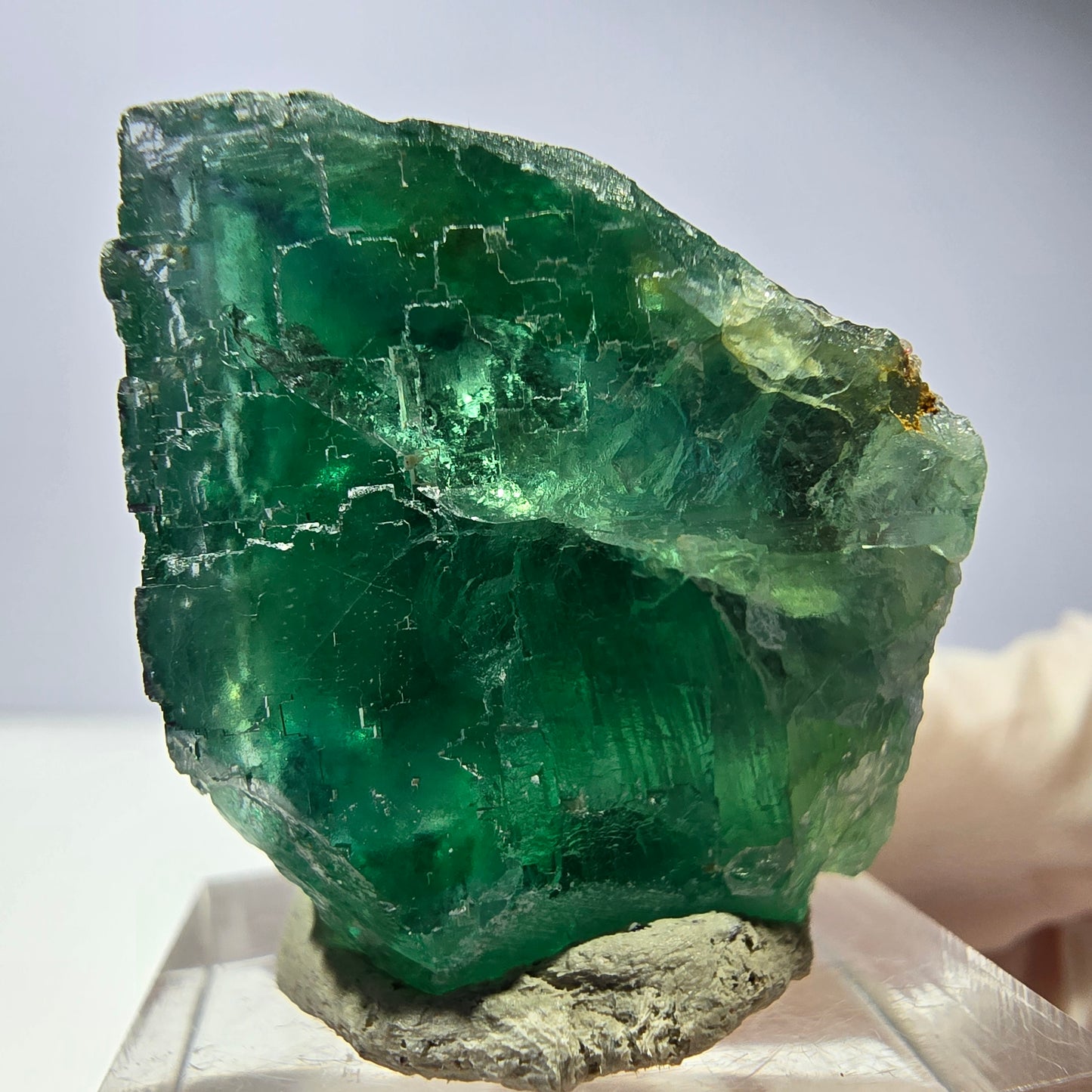 Spécimen de cube de fluorite fantôme, vert parqueté Okorusu, Namibie 34*28*23mm