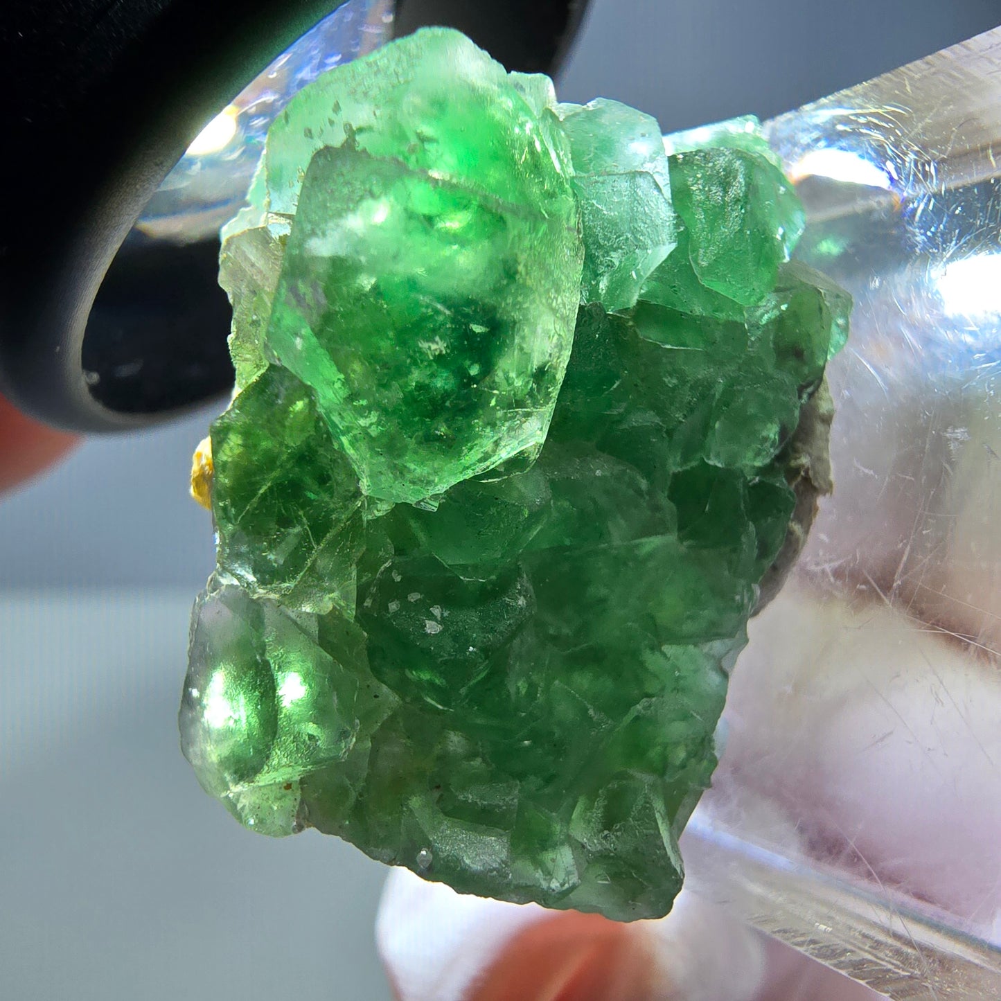 Phantom Fluorit, Schörl Turmalin Stufe, grün Erongo, Namibia 28*20*14mm