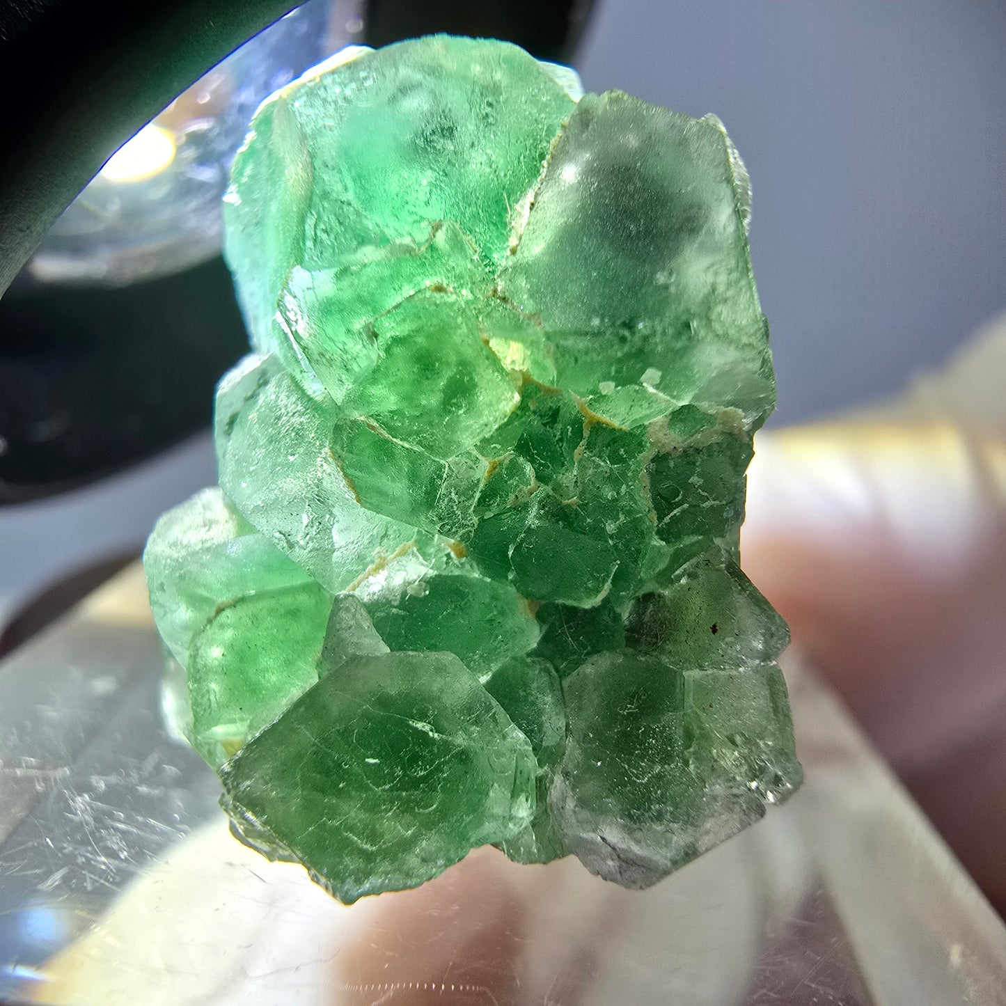 Phantom Fluorit, Schörl Turmalin Stufe, grün Erongo, Namibia 28*20*14mm