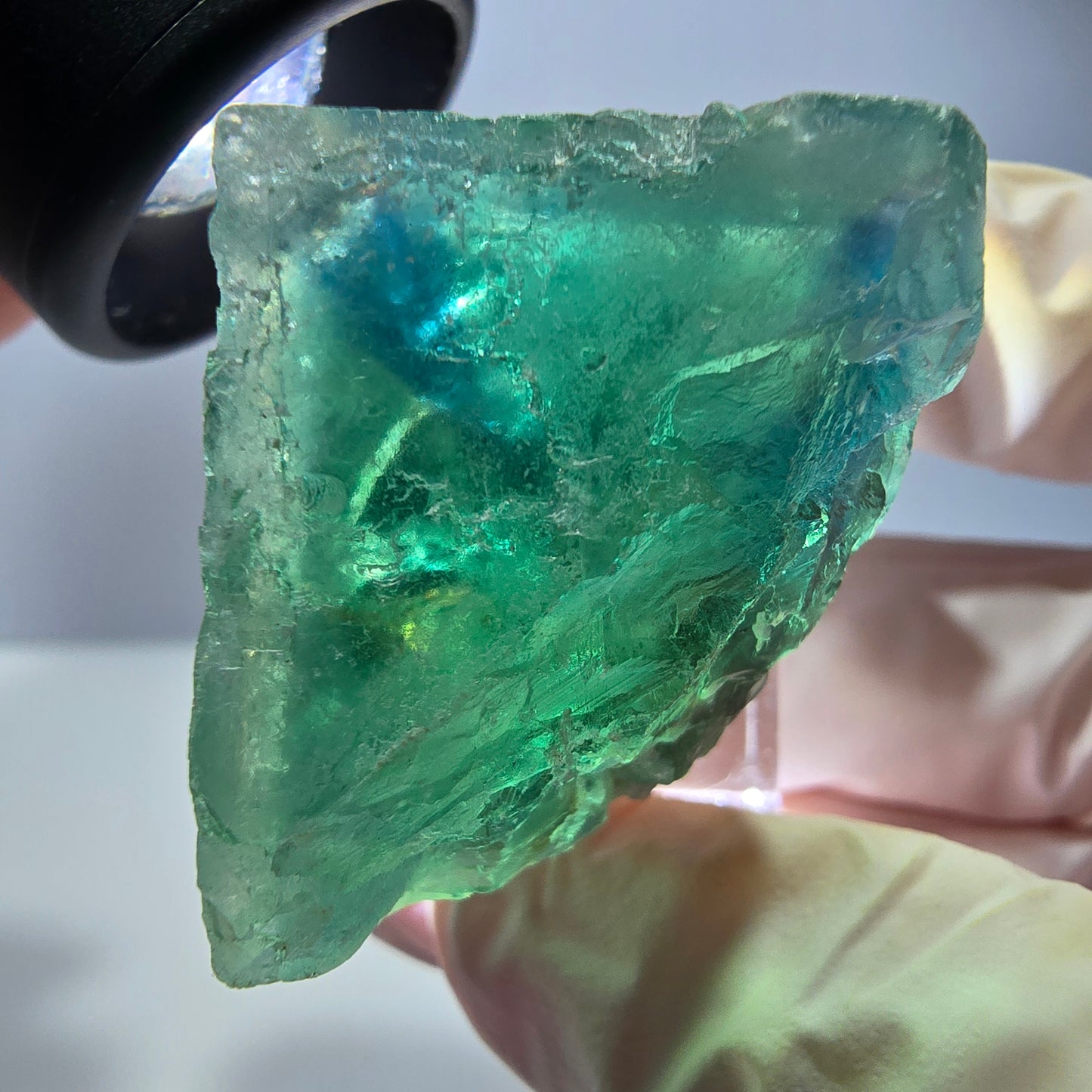 Spécimen de cube de fluorite fantôme, vert parqueté Okorusu, Namibie 29*26*25 mm