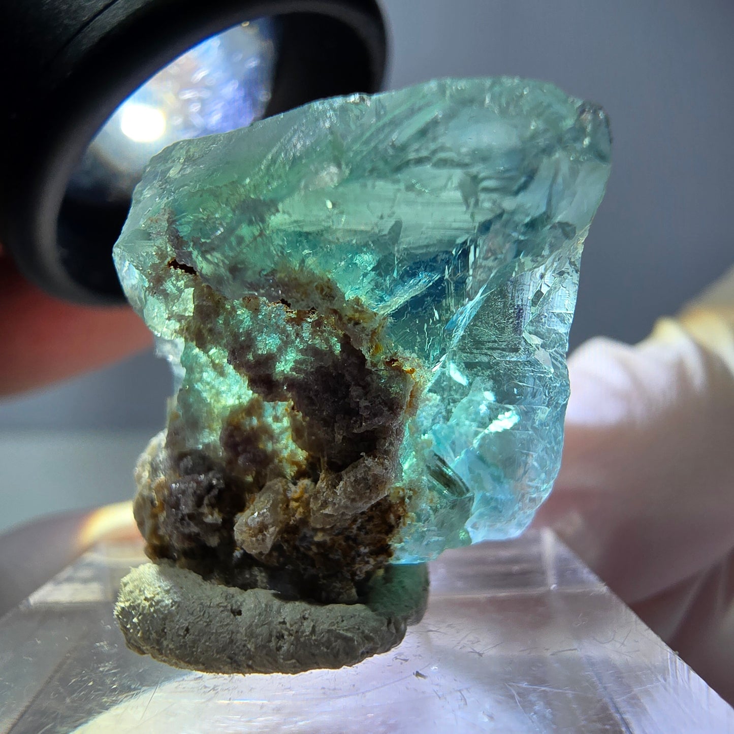 Spécimen de cube de fluorite fantôme, vert parqueté Okorusu, Namibie 21*20*15 mm