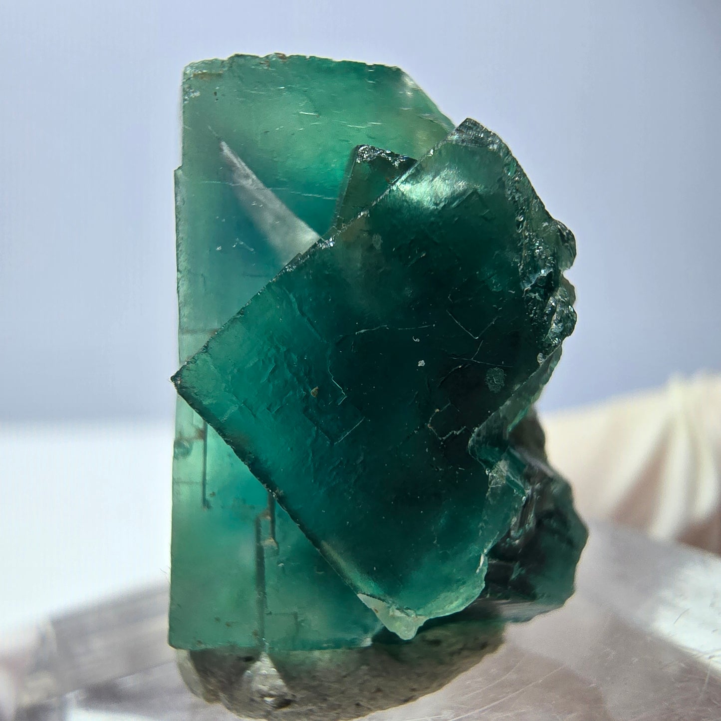 Spécimen de cube de fluorite fantôme, vert parqueté Okorusu, Namibie 23*20*16 mm