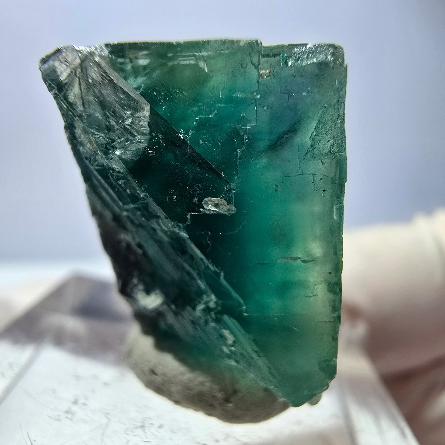 Spécimen de cube de fluorite fantôme, vert parqueté Okorusu, Namibie 23*20*16 mm