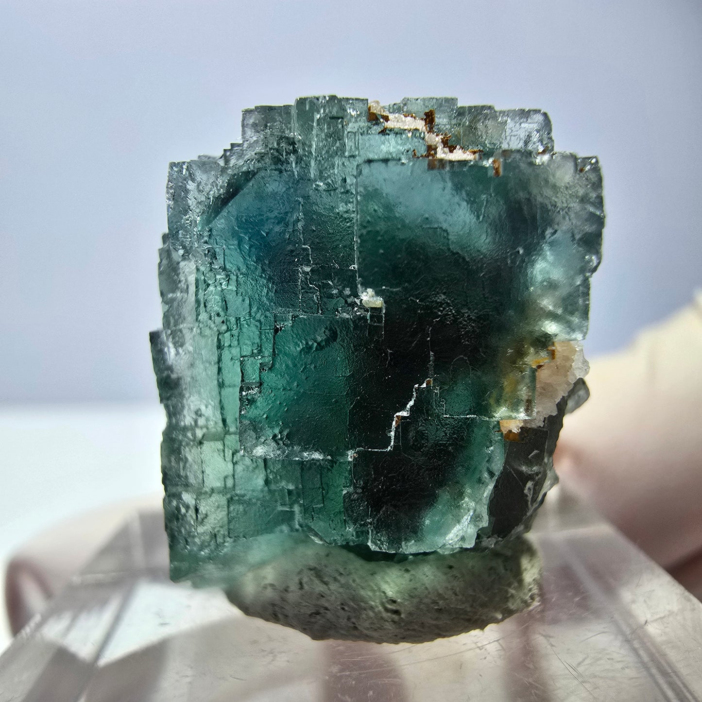 Spécimen de cube de fluorite fantôme, vert parqueté Okorusu, Namibie 21*21*18 mm