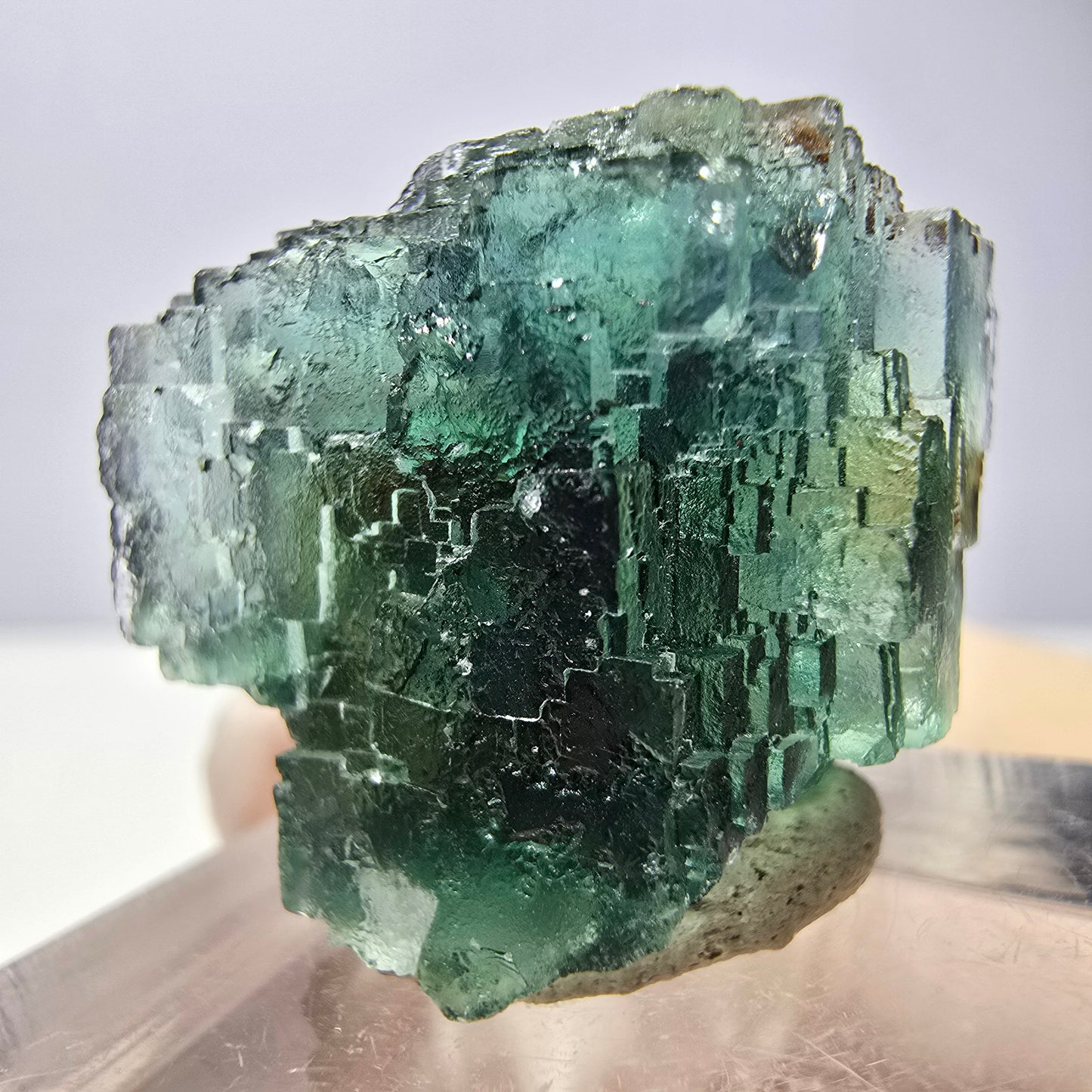 Spécimen de cube de fluorite fantôme, vert parqueté Okorusu, Namibie 21*21*18 mm