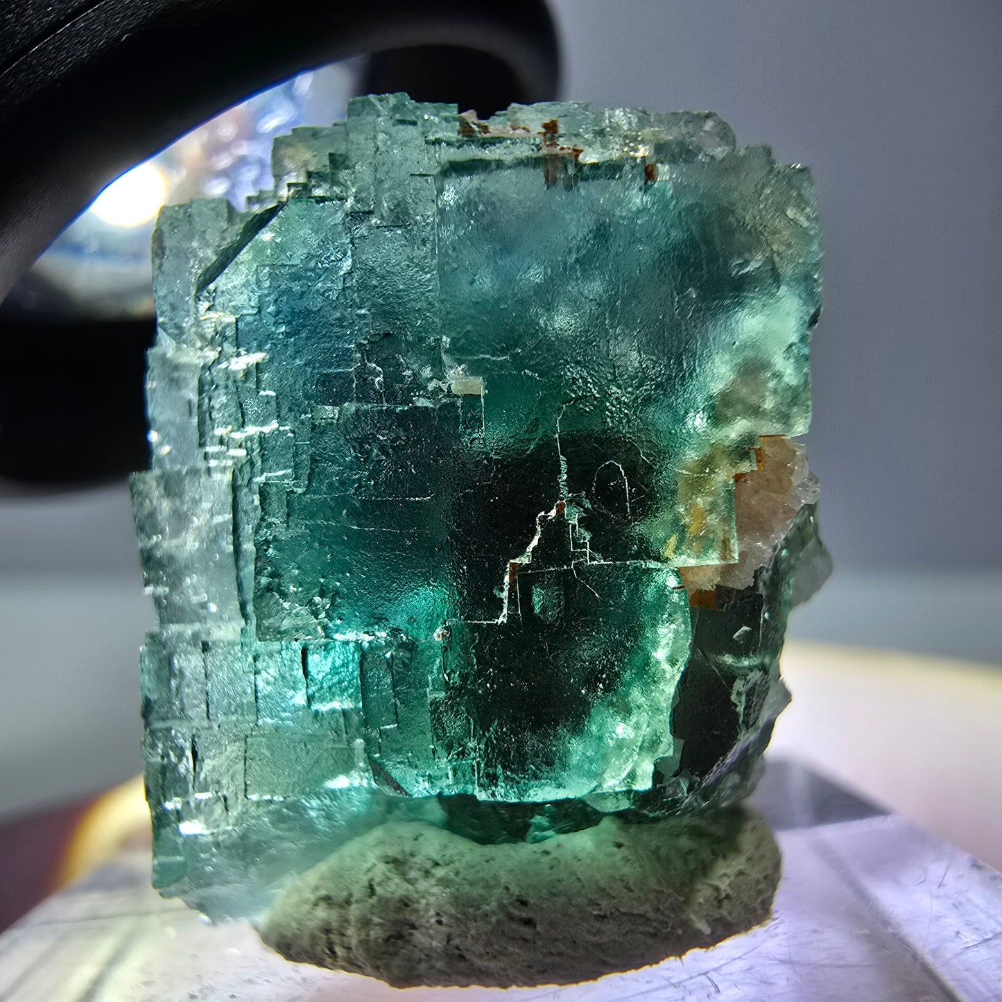 Spécimen de cube de fluorite fantôme, vert parqueté Okorusu, Namibie 21*21*18 mm