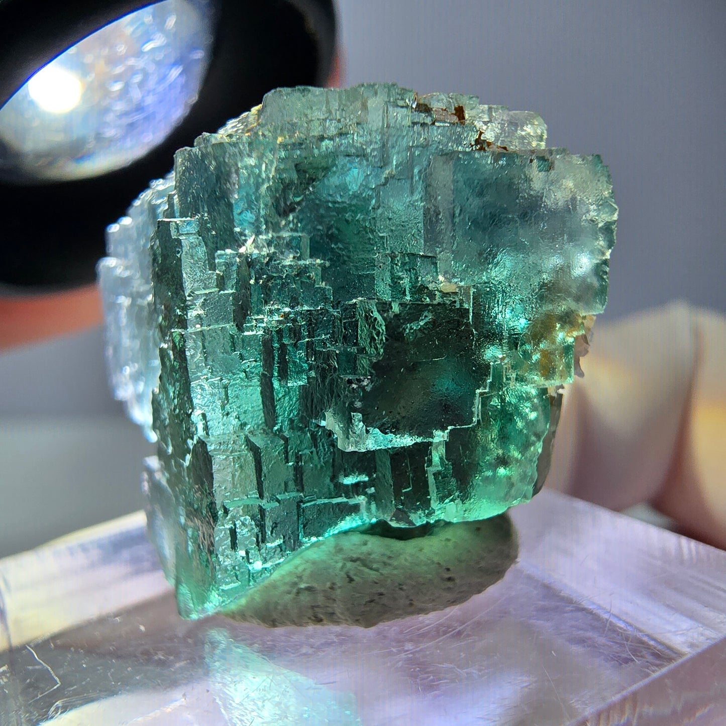 Spécimen de cube de fluorite fantôme, vert parqueté Okorusu, Namibie 21*21*18 mm