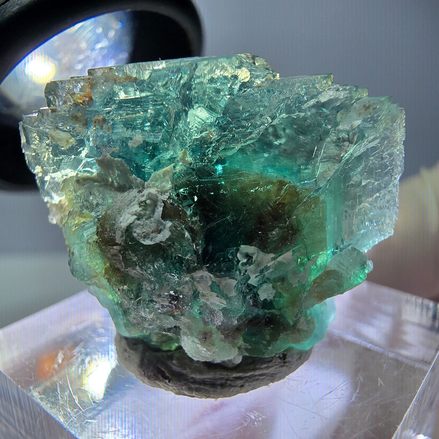 Spécimen de cube de fluorite fantôme, vert parqueté Okorusu, Namibie 21*21*18 mm