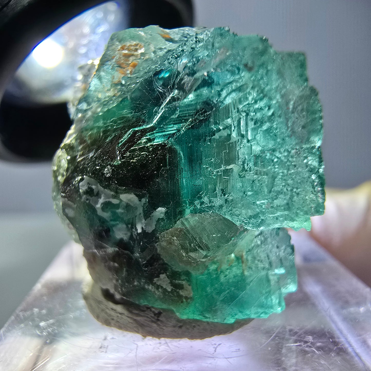 Spécimen de cube de fluorite fantôme, vert parqueté Okorusu, Namibie 21*21*18 mm