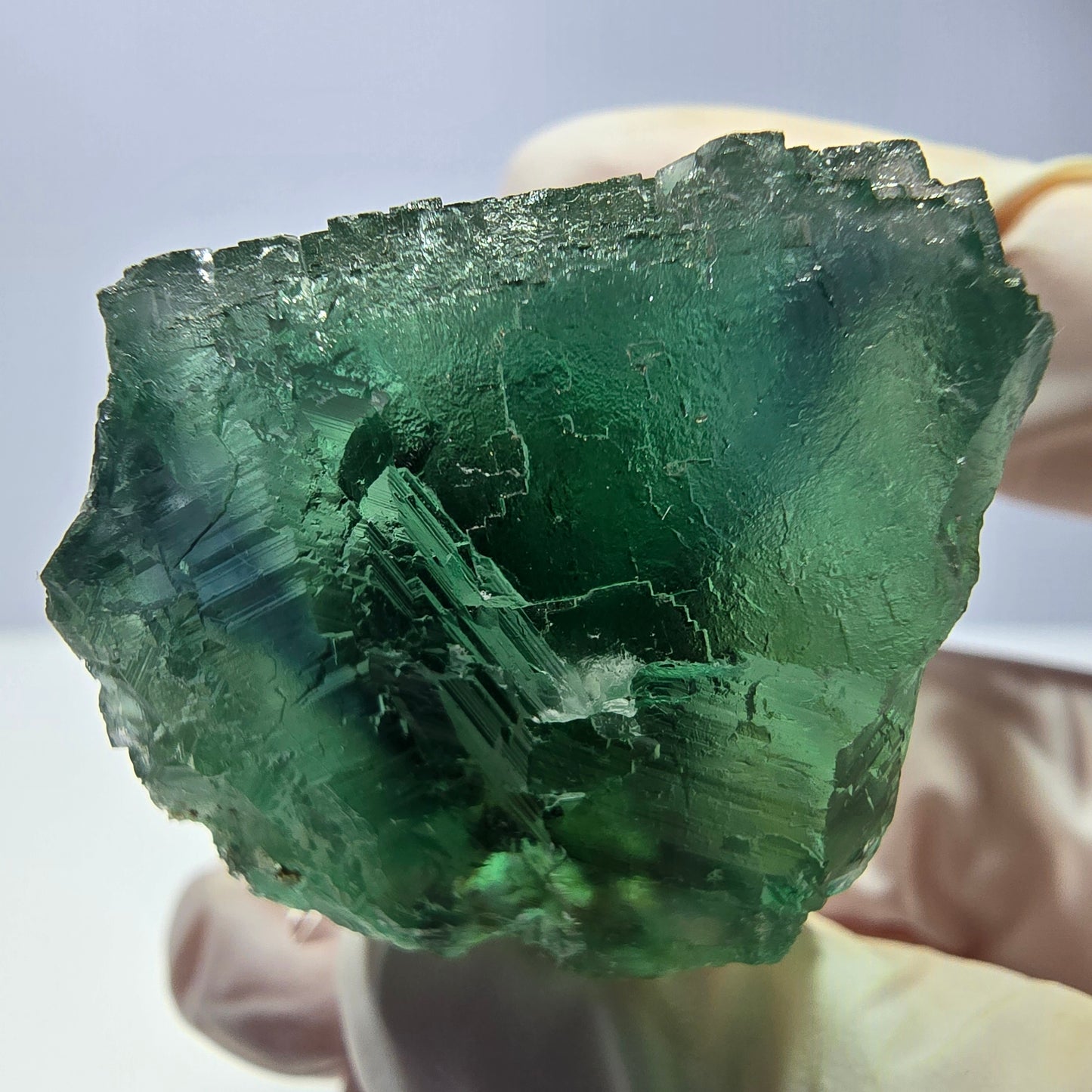 Phantom Fluorit Würfel Stufe, parkettiert grün Okorusu, Namibia 30*28*24mm