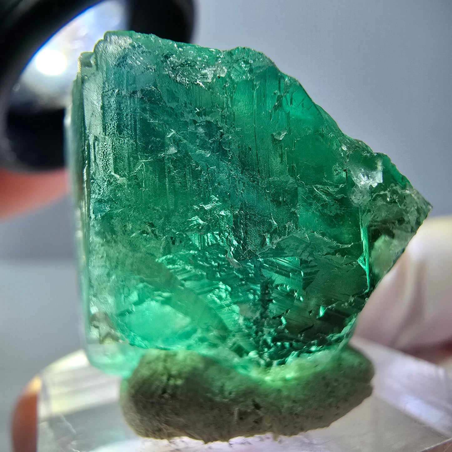 Phantom Fluorit Würfel Stufe, parkettiert grün Okorusu, Namibia 30*28*24mm