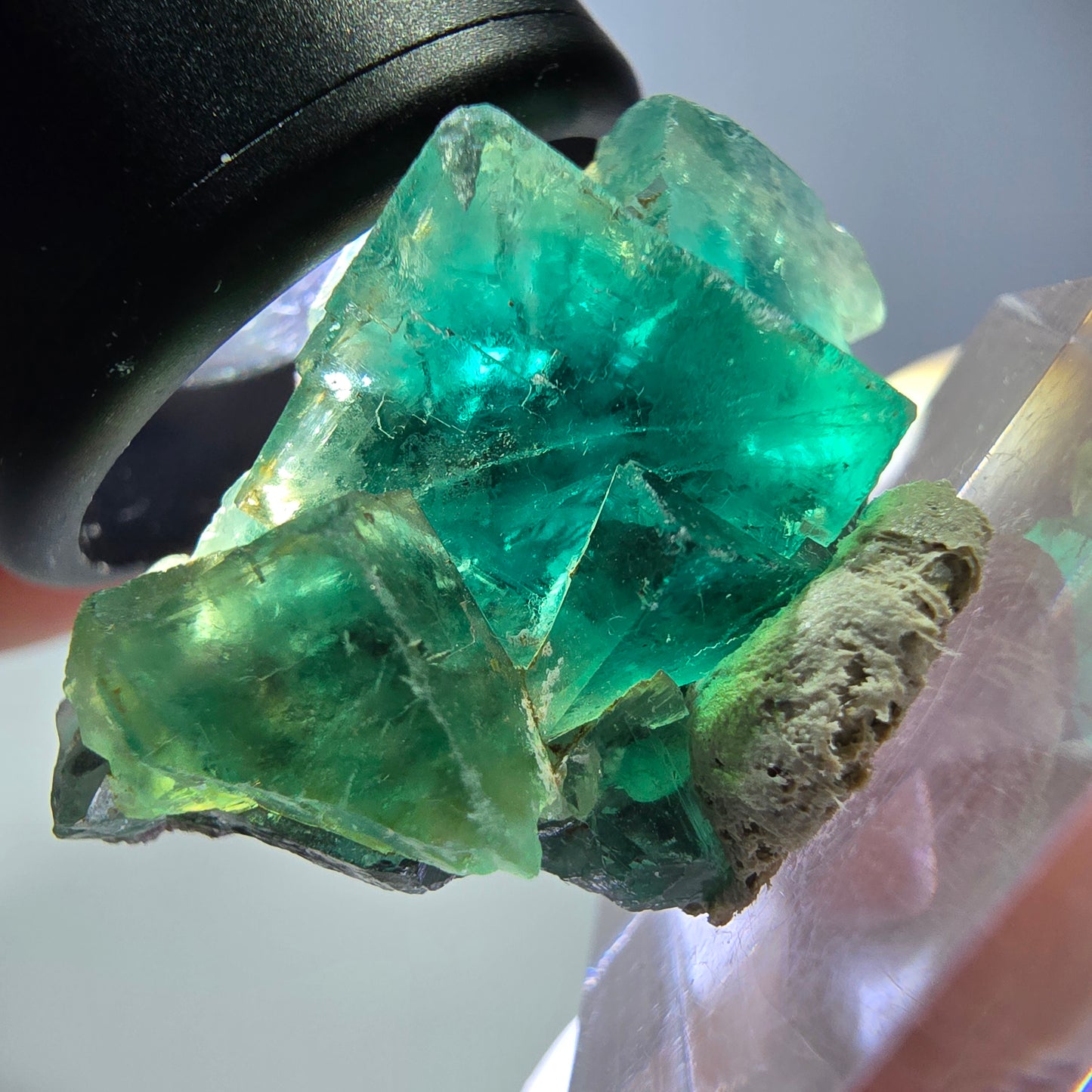 Phantom Fluorit Würfel Stufe, parkettiert grün Okorusu, Namibia 25*23*15mm