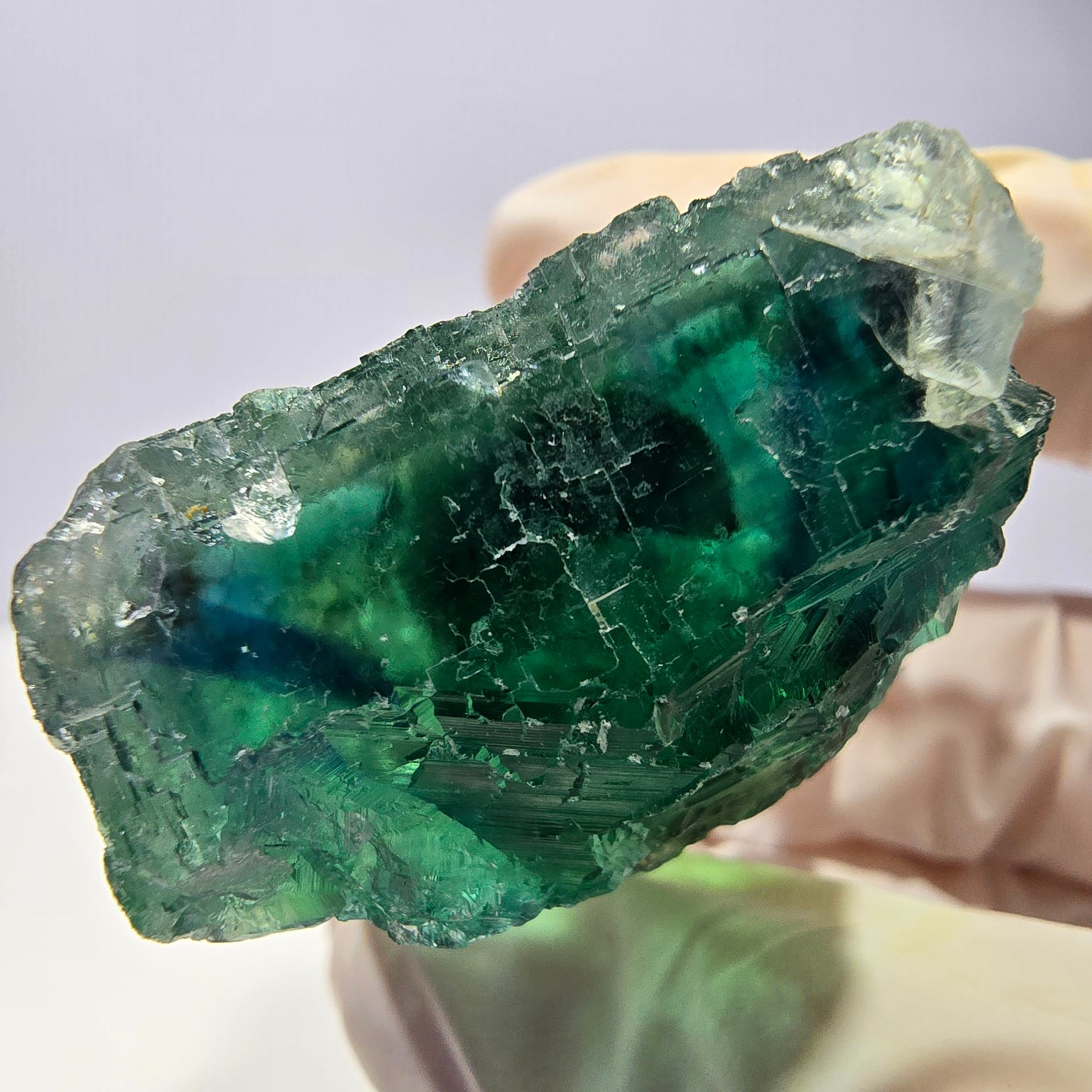 Phantom Fluorit Würfel Stufe, parkettiert grün Okorusu, Namibia 38*33*20mm
