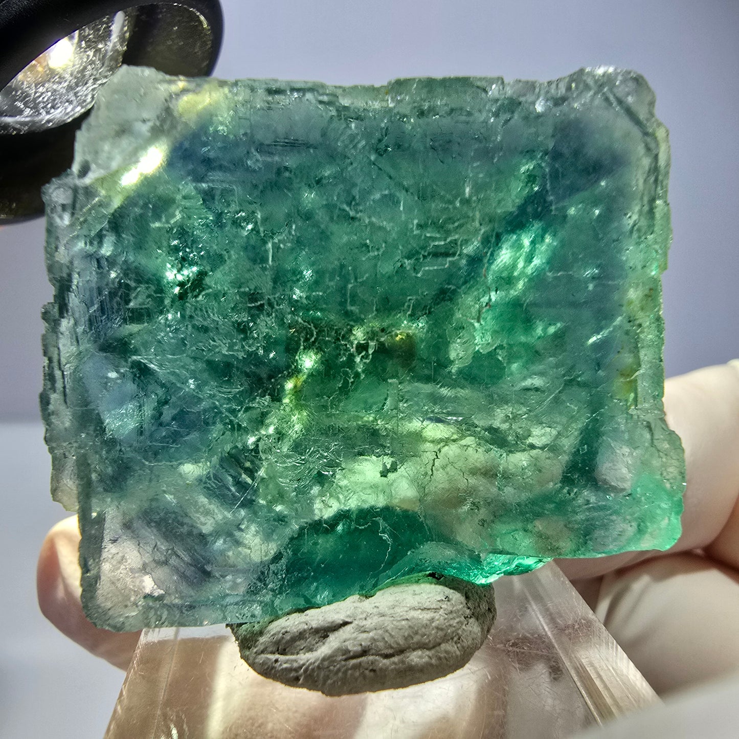 Phantom Fluorit Würfel Stufe, parkettiert grün Okorusu, Namibia 38*33*20mm