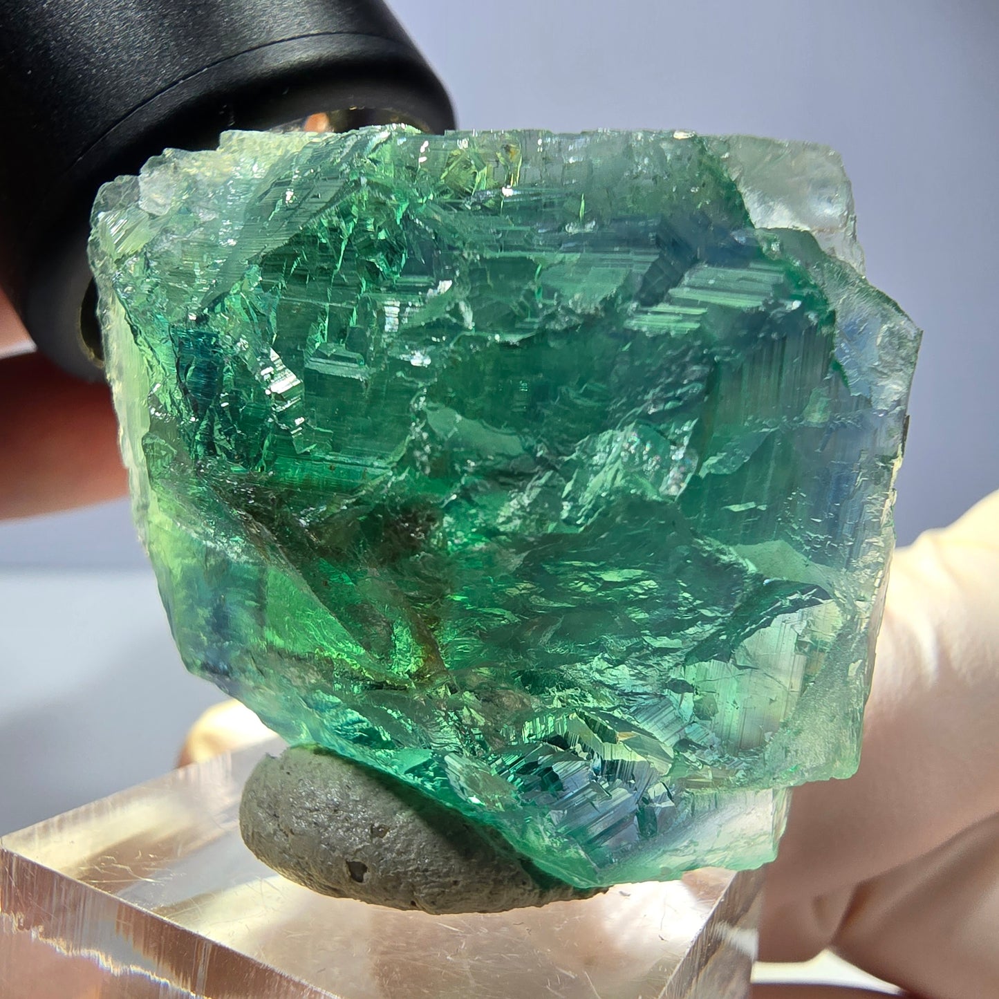 Phantom Fluorit Würfel Stufe, parkettiert grün Okorusu, Namibia 38*33*20mm