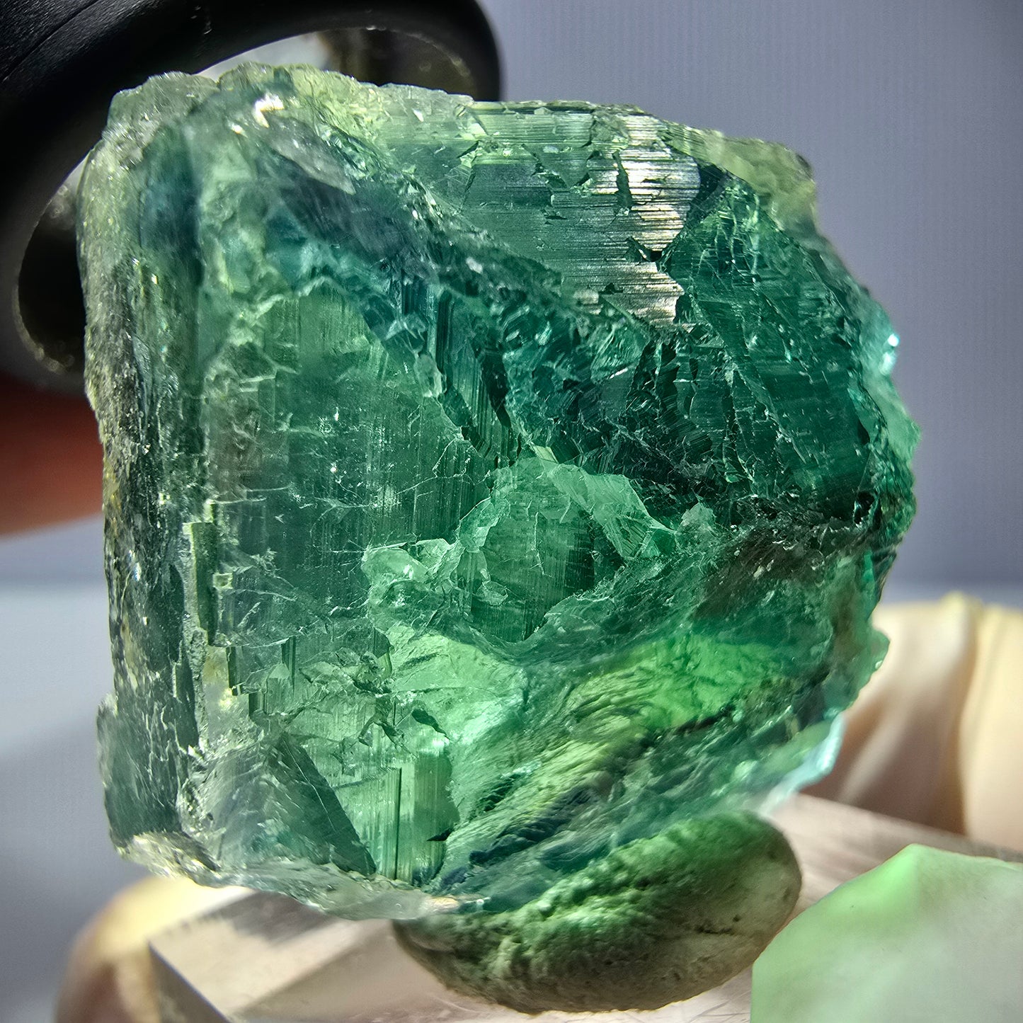 Phantom Fluorit Würfel Stufe, parkettiert grün Okorusu, Namibia 38*33*20mm