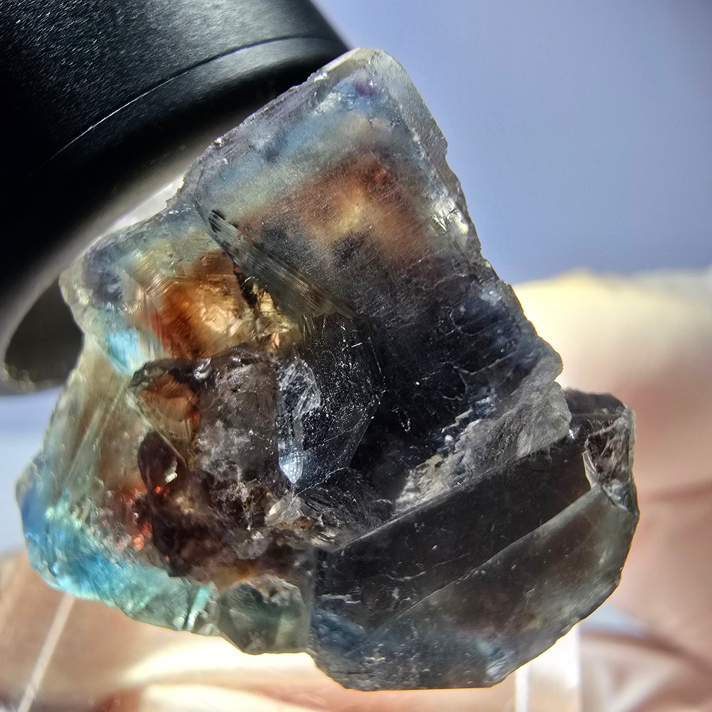 Phantom Fluorit Würfel Stufe, parkettiert grün braun Okorusu, Namibia 28*24*22mm