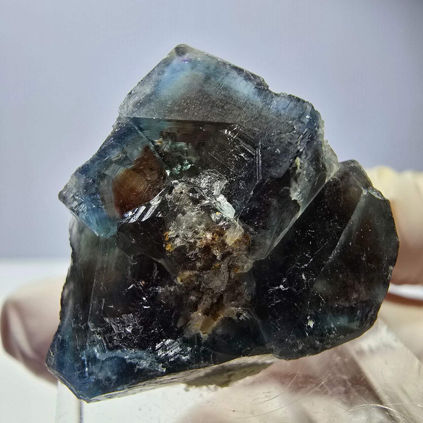 Phantom Fluorit Würfel Stufe, parkettiert grün braun Okorusu, Namibia 28*24*22mm