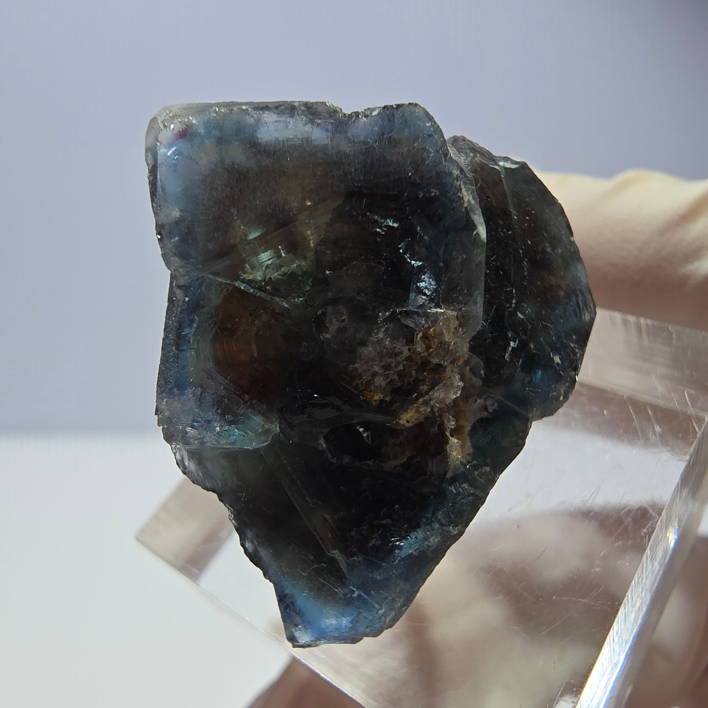 Phantom Fluorit Würfel Stufe, parkettiert grün braun Okorusu, Namibia 28*24*22mm