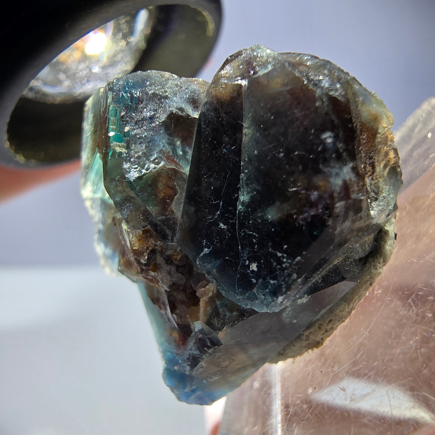 Phantom Fluorit Würfel Stufe, parkettiert grün braun Okorusu, Namibia 28*24*22mm