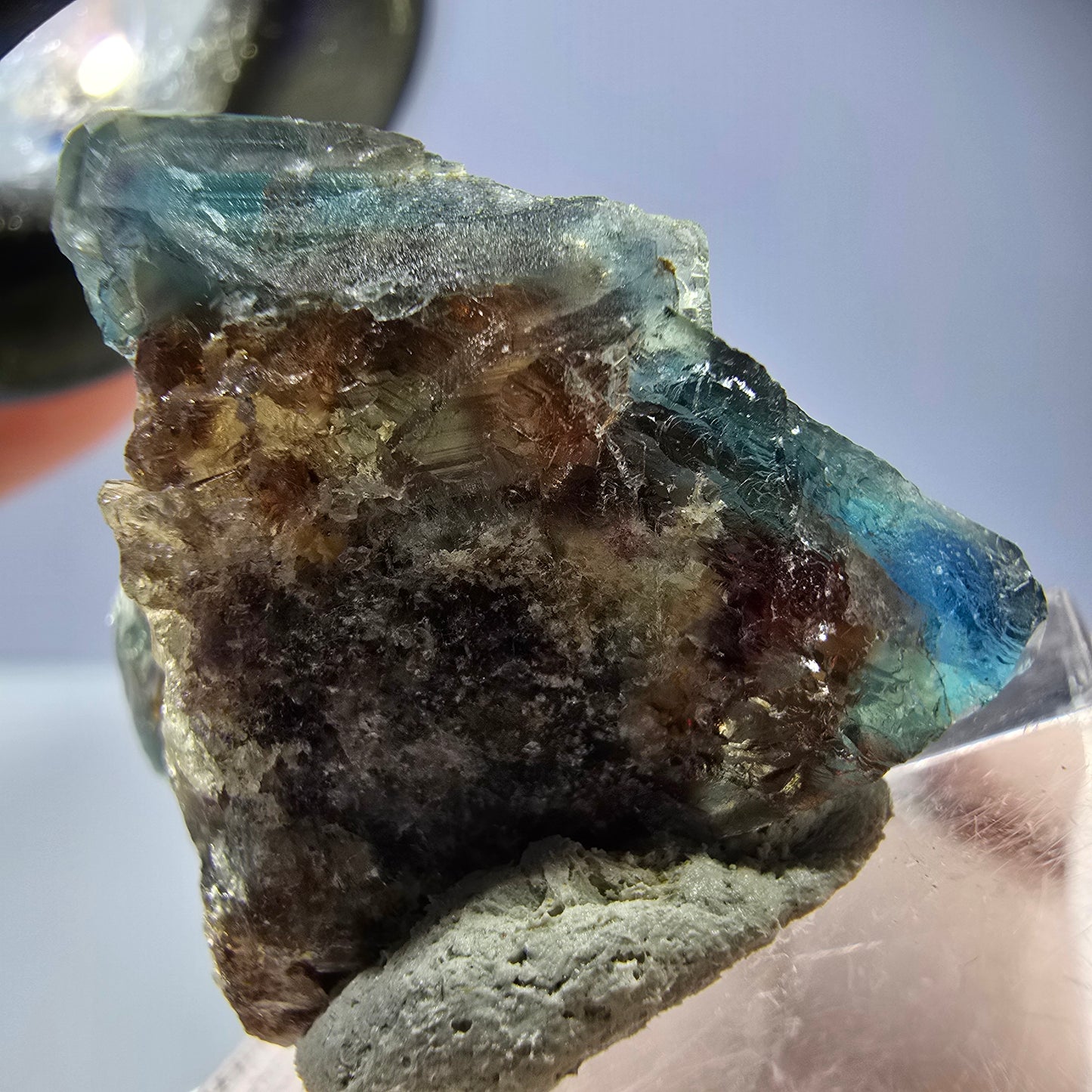 Phantom Fluorit Würfel Stufe, parkettiert grün braun Okorusu, Namibia 28*24*22mm