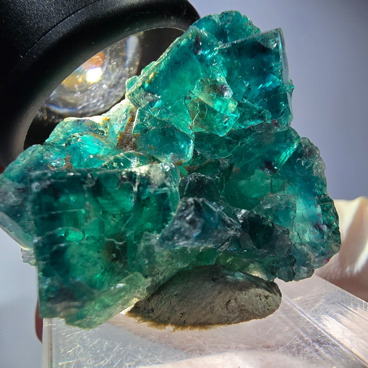 Phantom Fluorit Würfel Stufe, parkettiert grün Okorusu, Namibia 33*27*18mm