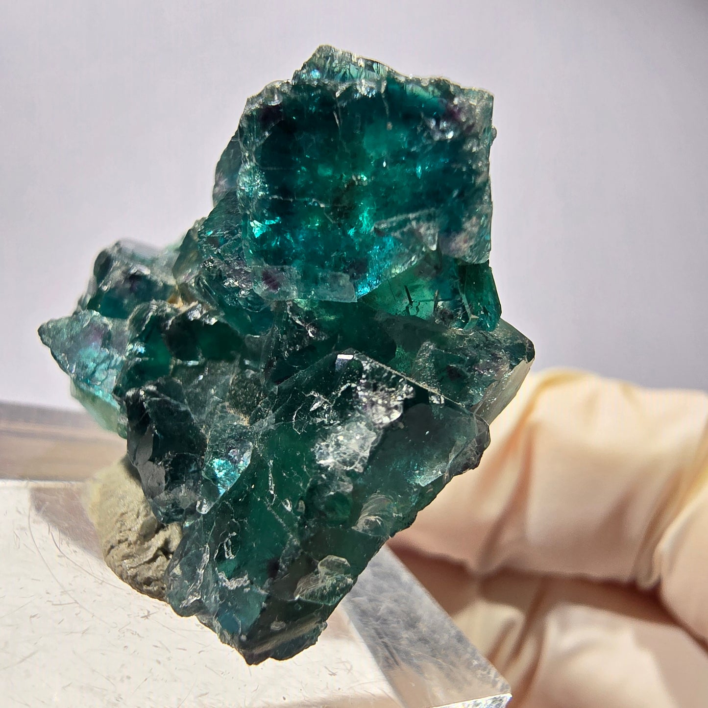 Phantom Fluorit Würfel Stufe, parkettiert grün Okorusu, Namibia 33*27*18mm