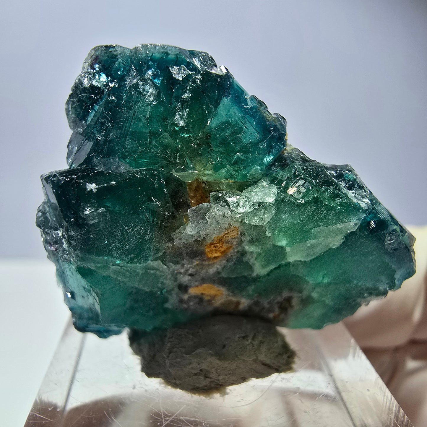 Phantom Fluorit Würfel Stufe, parkettiert grün Okorusu, Namibia 33*27*18mm