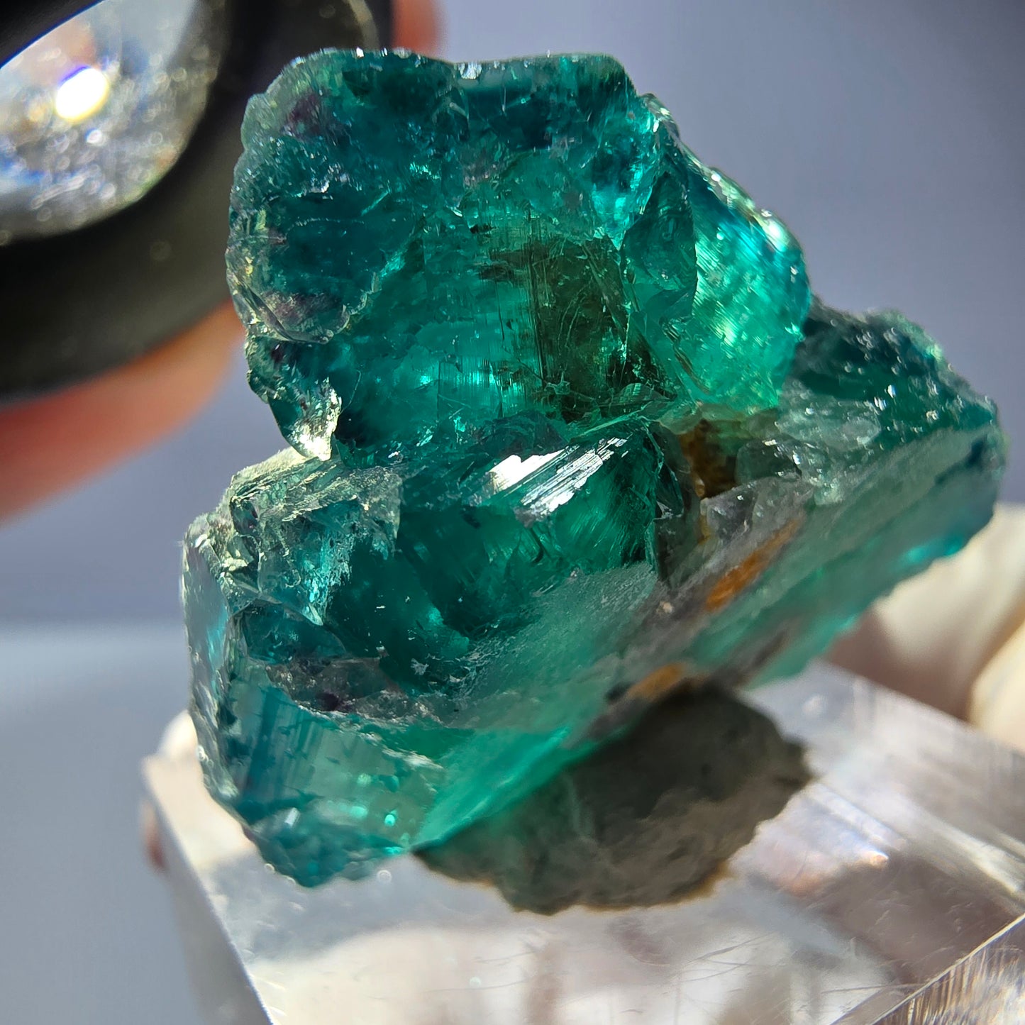 Phantom Fluorit Würfel Stufe, parkettiert grün Okorusu, Namibia 33*27*18mm